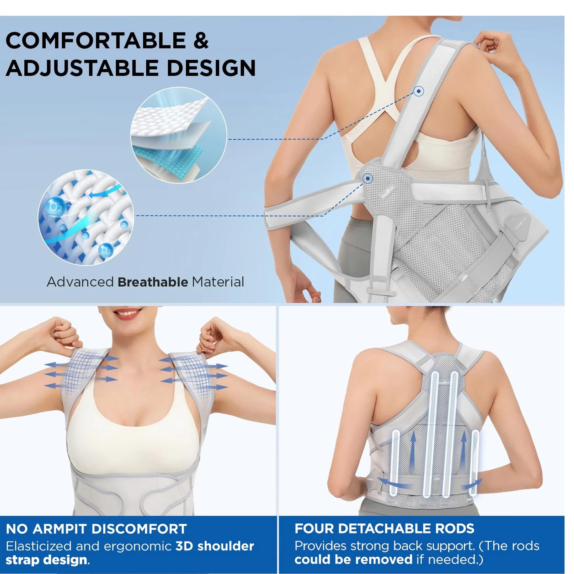 Back Brace Posture Corrector for Women and Men, Back Straightener Posture Corrector, Scoliosis and Hunchback Correction, Back Pain, Spine Corrector, Support, Adjustable Posture Trainer,Small