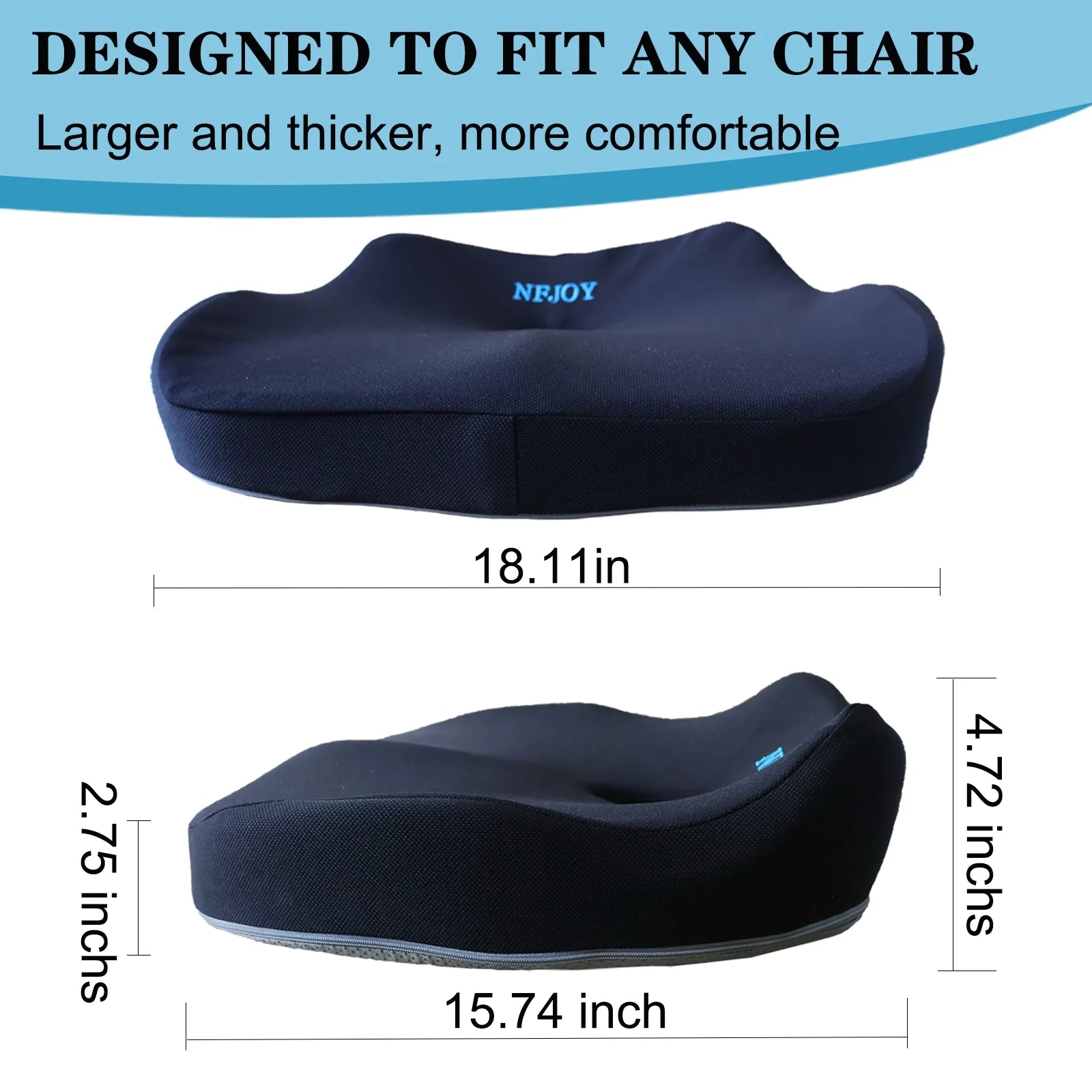 Donut Pillow for Tailbone Pain Office Chair Cushion Car Seat Cushion Hemorrhoid Pillow Memory Foam Seat Cushion Coccyx Cushion Butt Pillow Wheelchair Cushion, Black