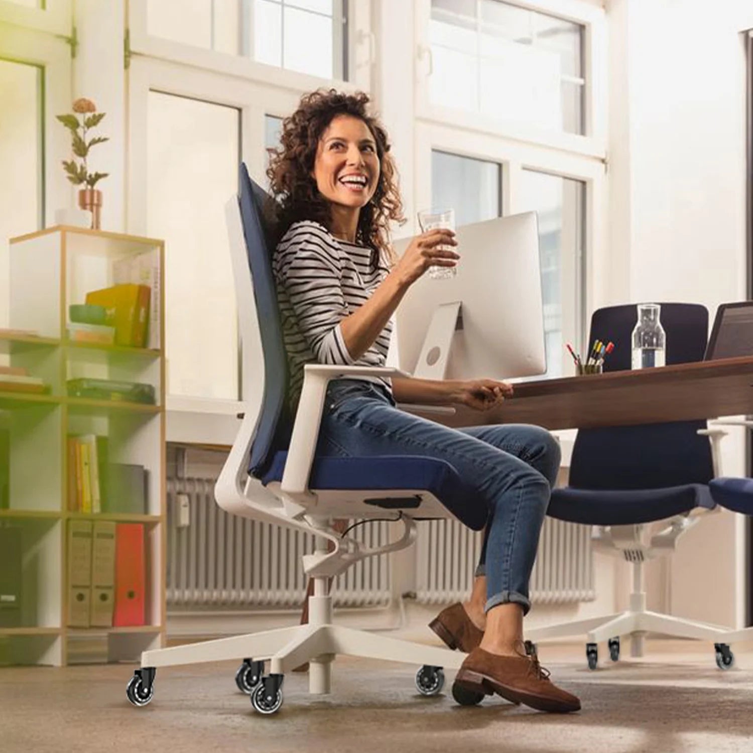 Office Chair Caster Wheels Replacement Rubber Caster Wheels, 5PCS Rollerblade Wheels for Hardwood Floors