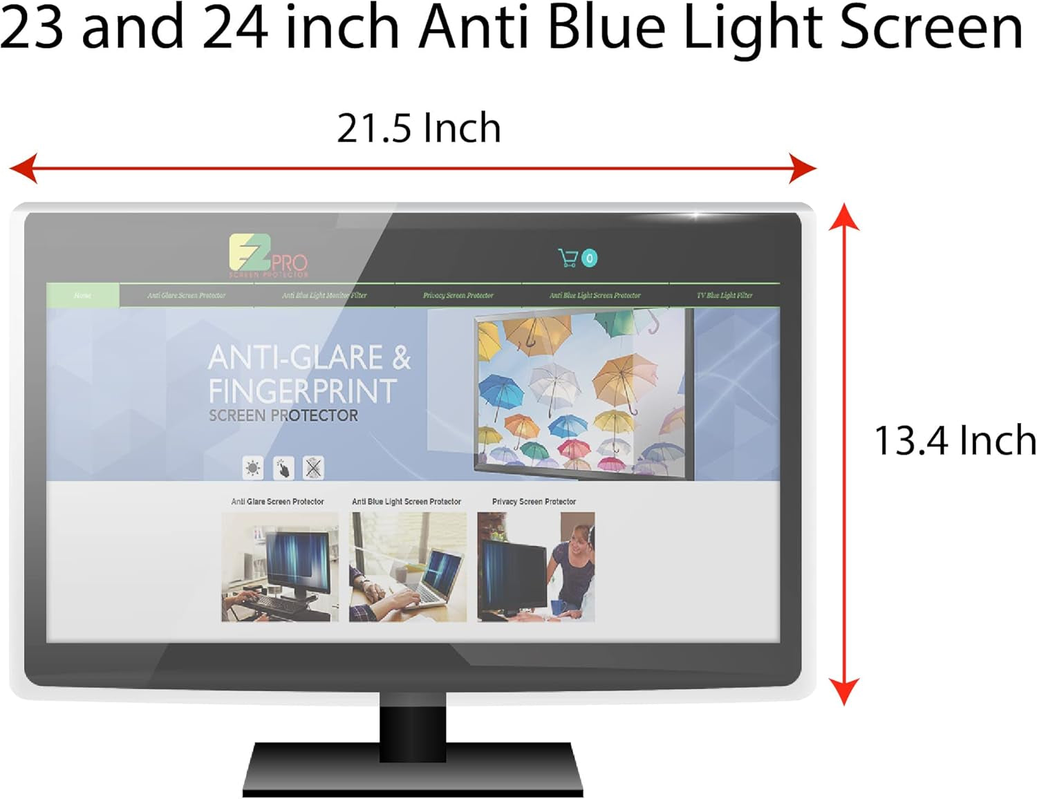 Anti Blue Light Screen Filter for 23 and 24 Inches Widescreen Computer Monitor, Blocks Excessive Harmful Blue Light, Reduce Eye Fatigue and Eye Strain