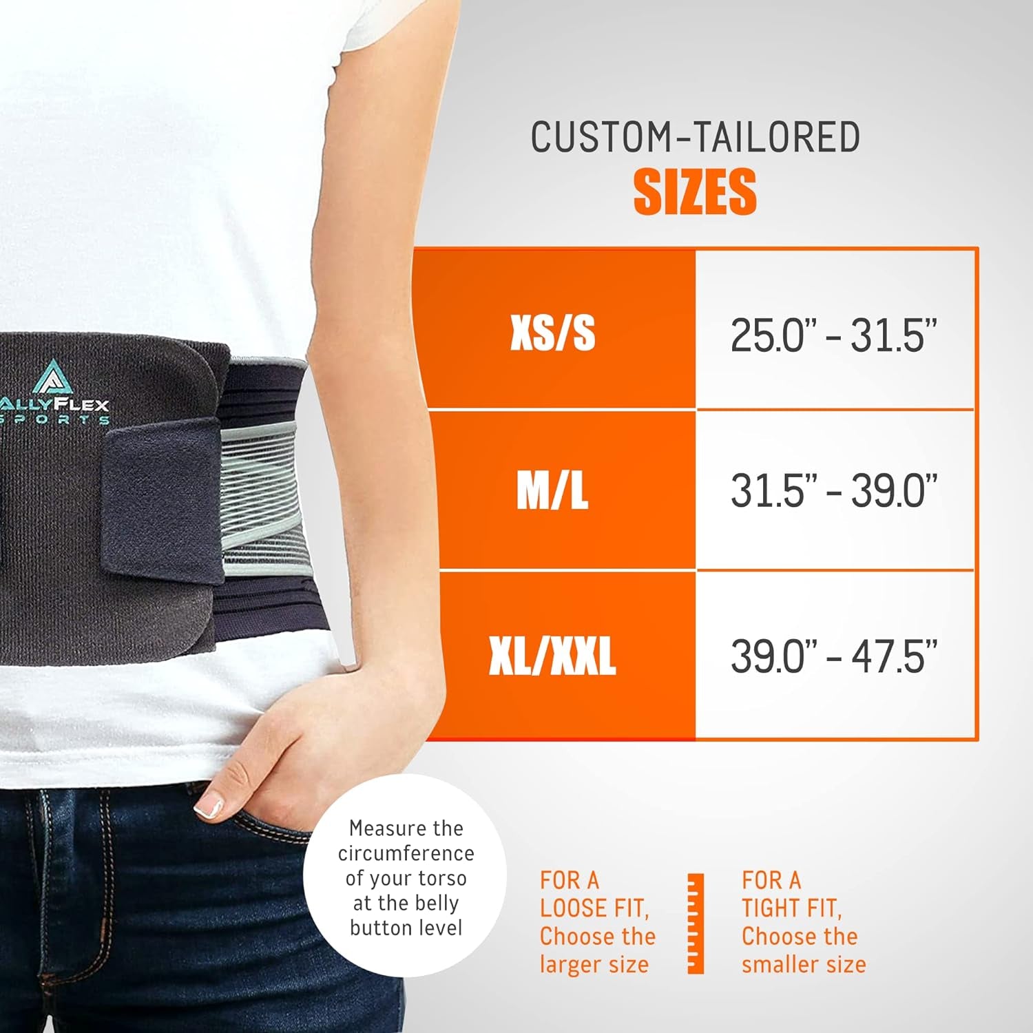 ® - Large Back Brace for Women & Men Lower Back Pain Relief Brace, Slim-Fit Lumbar Support Belt, Compression Back Support Brace, 47.5 Inches, X-Large/Xxlarge