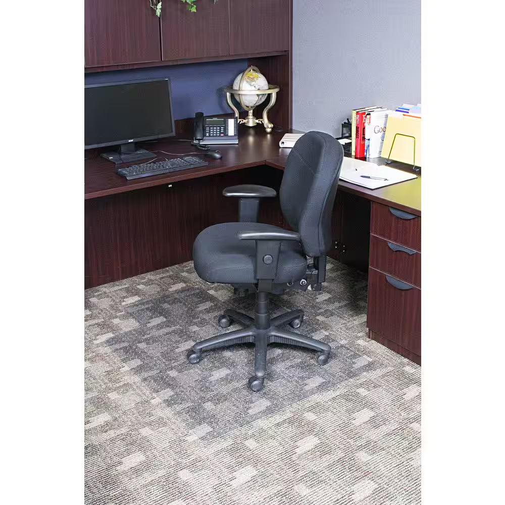 36 In. X 48 In. Clear Office Chair Mat with Lip for Low and Medium Pile Carpet