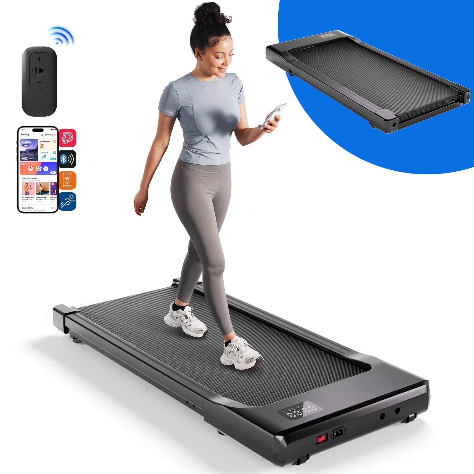 Walking Pad Treadmill with Remote Control,Under Desk Treadmill for Home&Office, 250 Lbs Weight Capacity