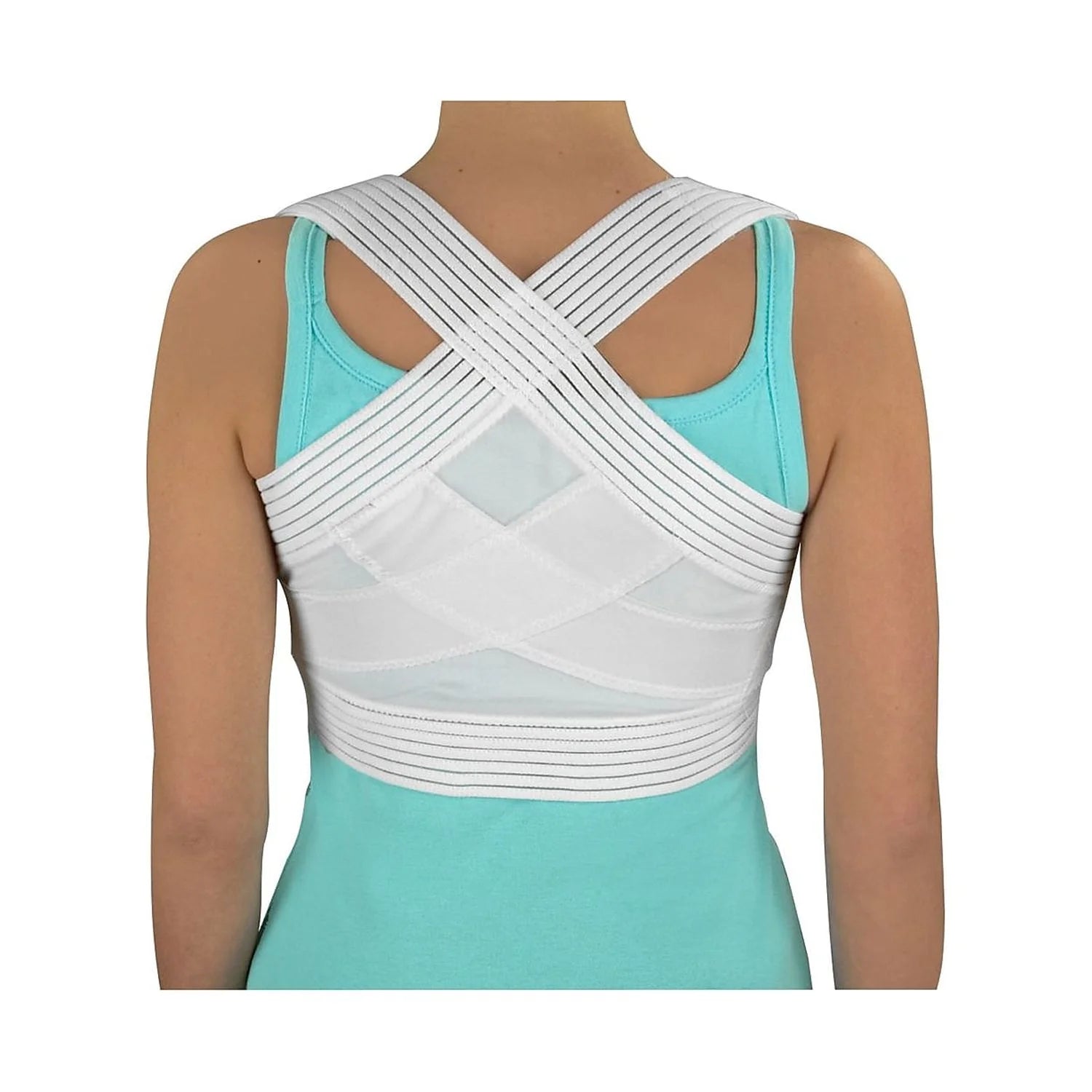 Posture Corrector for Men and Women under Clothes, Back Straightener and Posture Support, Upper Back and Shoulder Posture Brace, White, Medium-Large