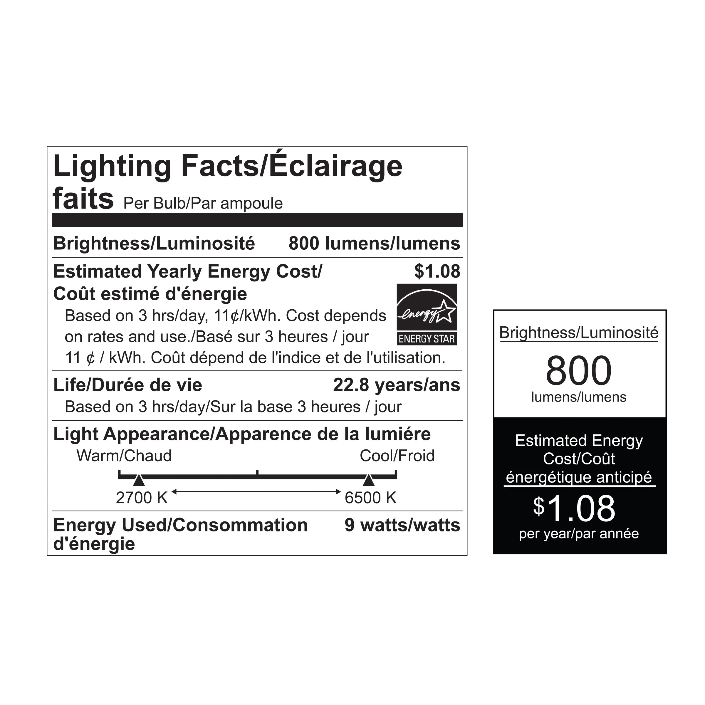 Smart LED 9 Watt (60 Watt Eq.) Color Changing/Tunable White Light Bulb, A19, E26, Dimmable