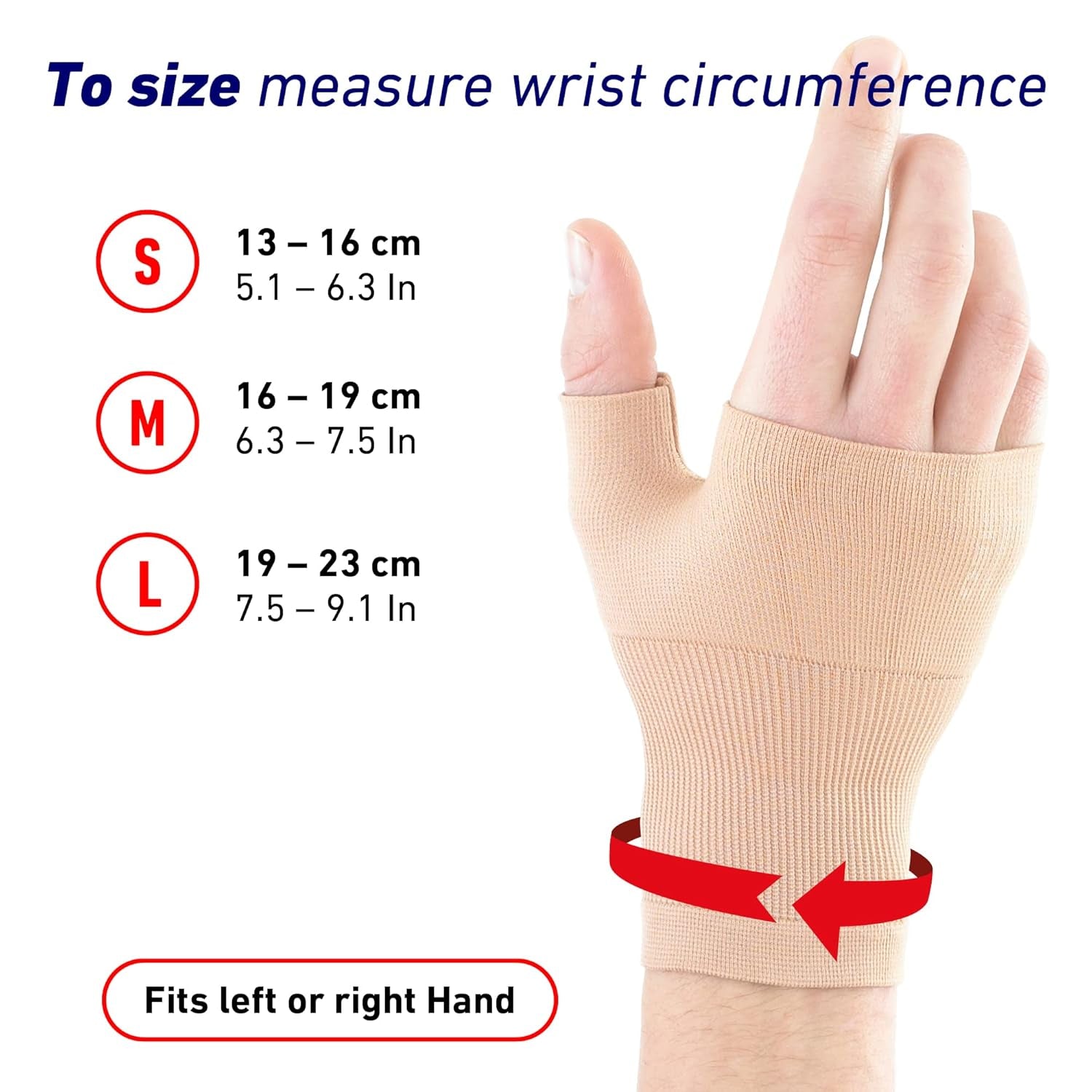 Wrist and Thumb Support for Arthritis, Joint Pain, Tendonitis, Sprain - Wrist Brace Wrist Compression Hand Support - M - Beige