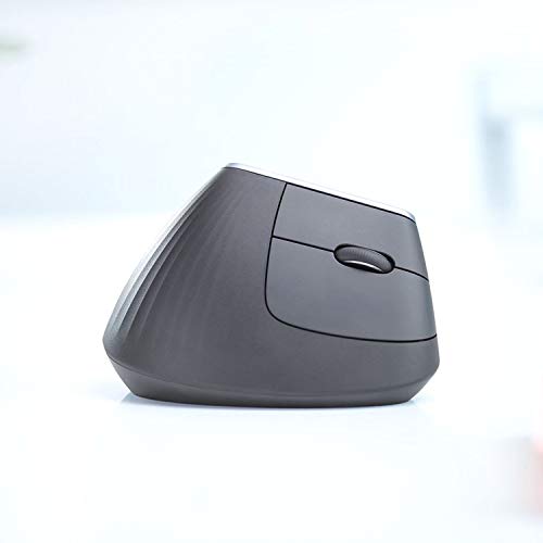 Logitech MX Vertical Wireless Mouse – Ergonomic Design Reduces Muscle Strain, Move Content Between 3 Windows and Apple Computers, Rechargeable, Graphite