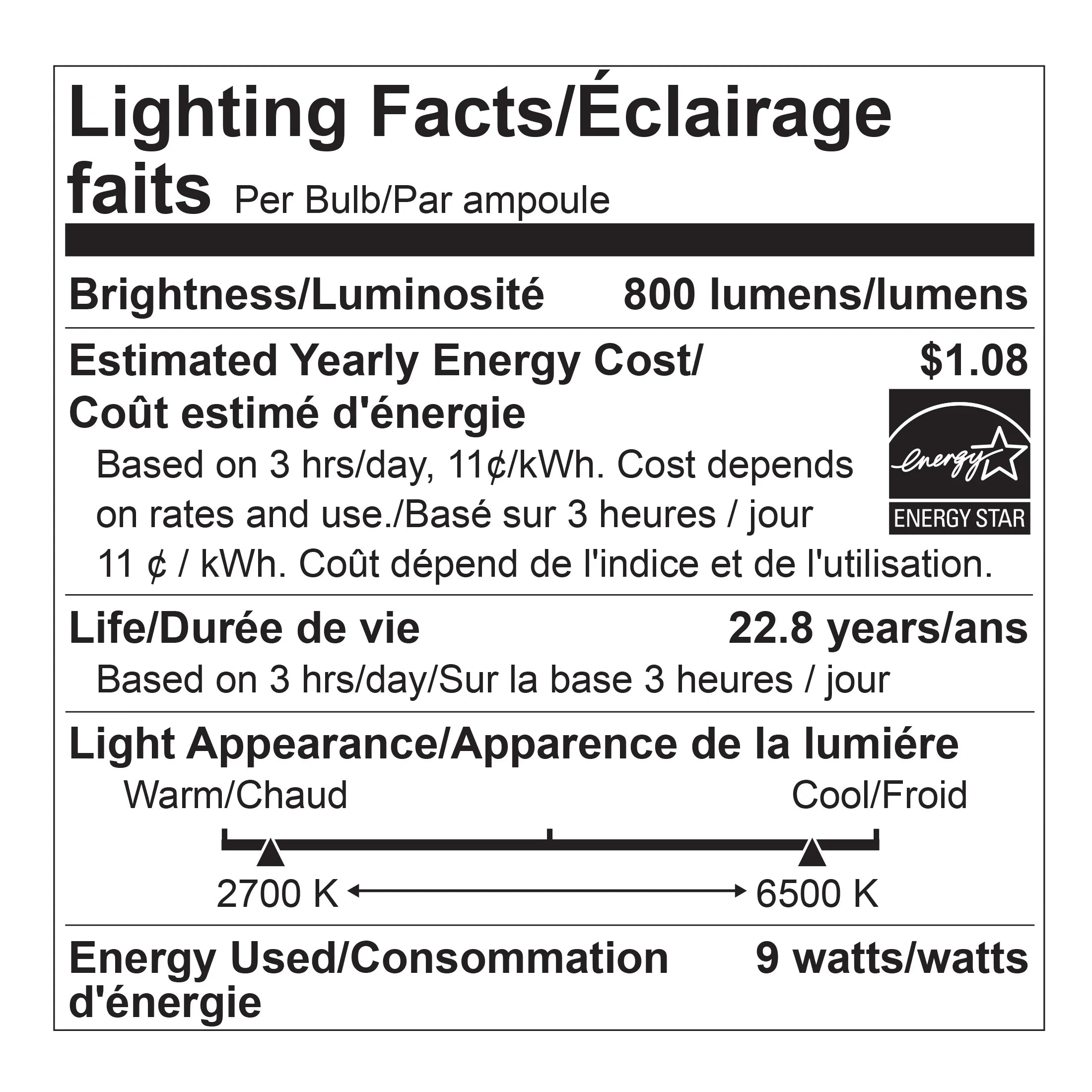 Smart LED 9 Watt (60 Watt Equiv) Color Select White Light Bulb, A19, E26, Dim 3 Pack