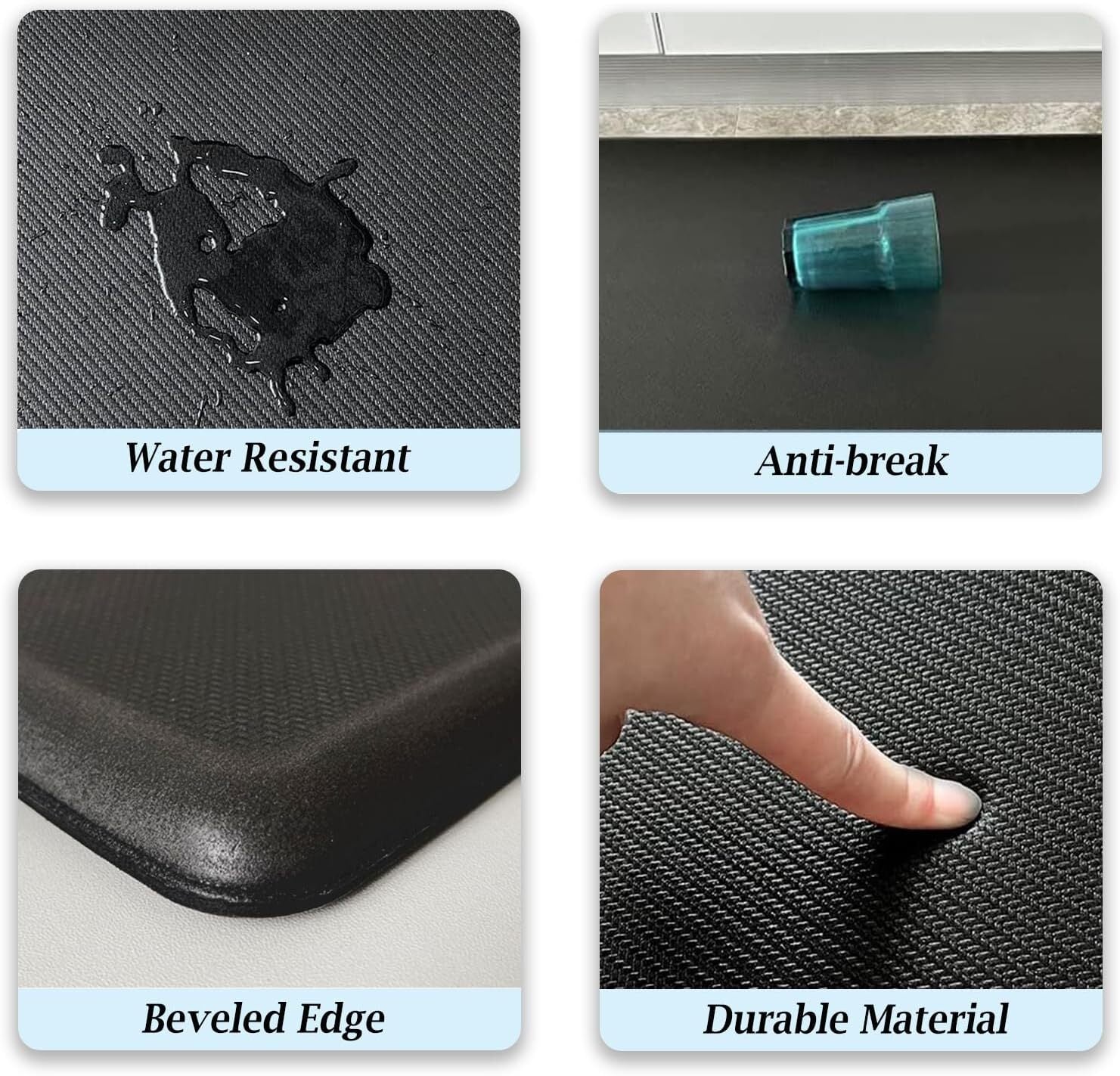 Kitchen Mats for Floor, 3/4 Inch Thick Memory Foam anti Fatigue Mat, Non-Slip...