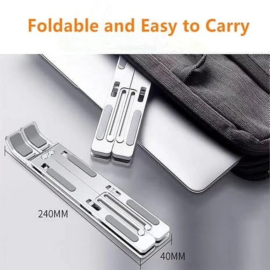 Laptop Stand for Desk, Adjustable Laptop Riser Abs+Silicone Foldable Portable Laptop Holder, Ventilated Cooling Notebook Stand for 10-15.6” Laptops
