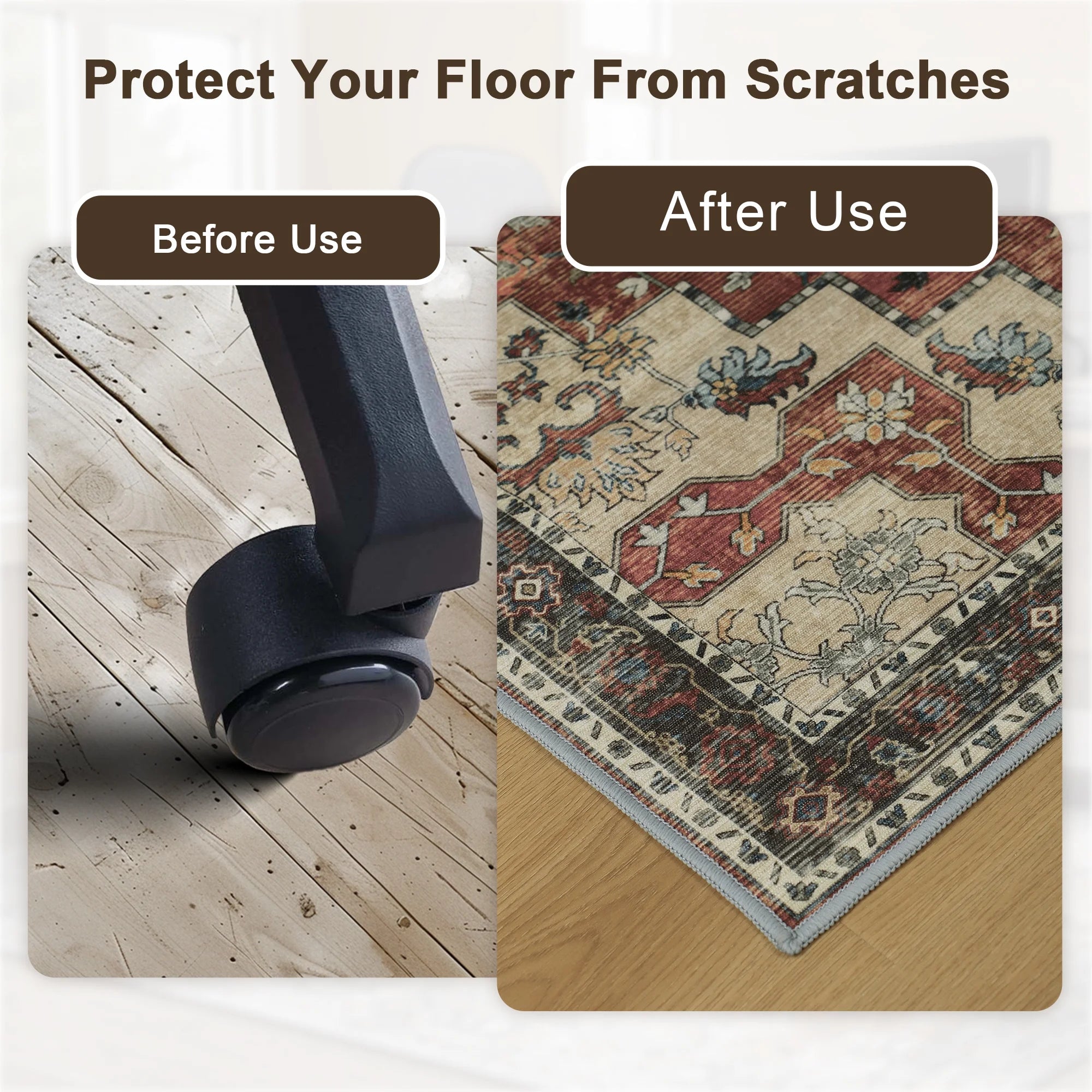 48"X 60" Protective Flooring Office Chair Mat for Hardwood Floor and Tile Floor, Heavy Duty Desk Chair Mat for Carpets, anti Slip Office Floor Mats for Rolling Chairs, Low Pile under Desk Rug