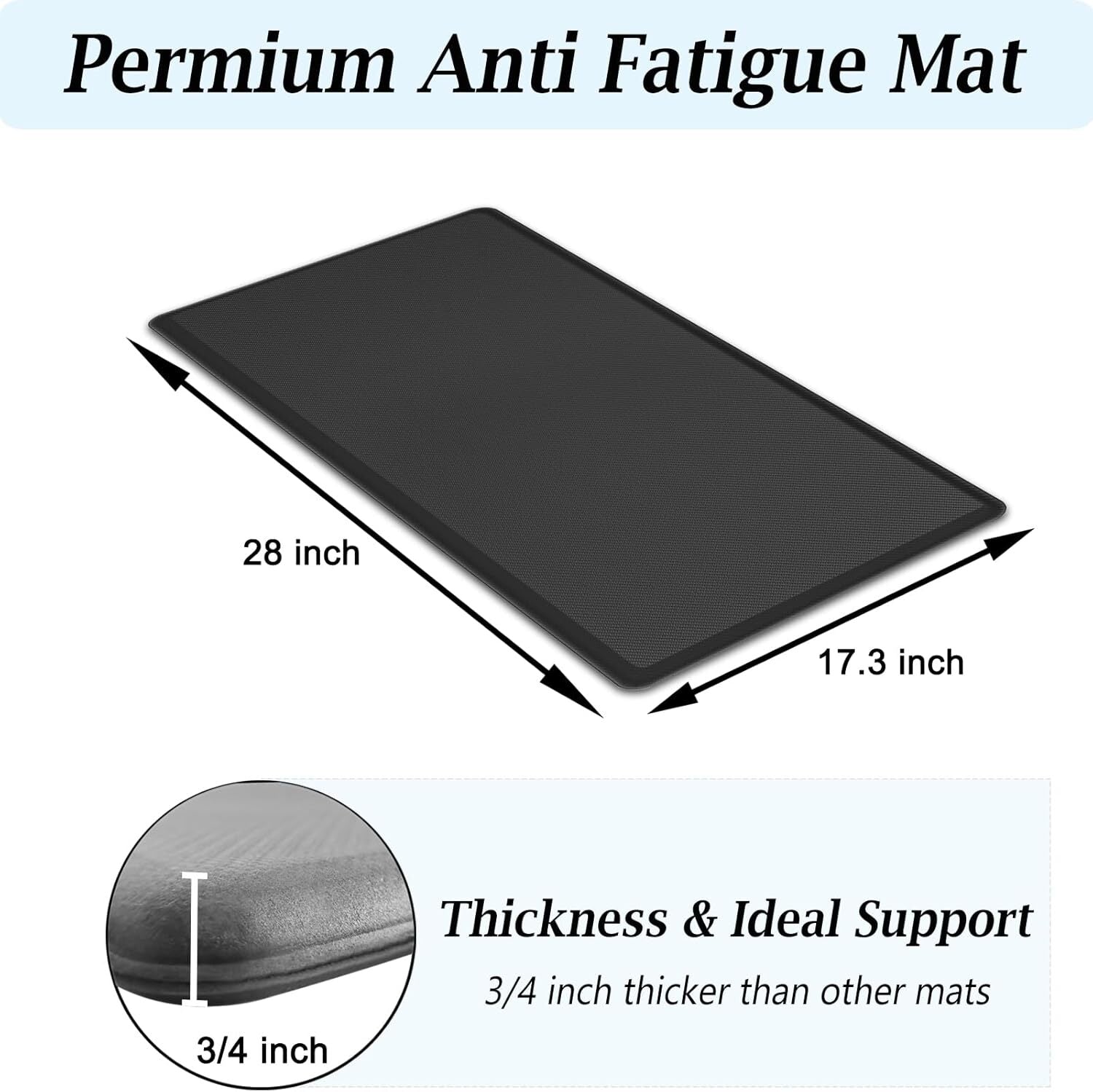 Kitchen Mats for Floor, 3/4 Inch Thick Memory Foam anti Fatigue Mat, Non-Slip...
