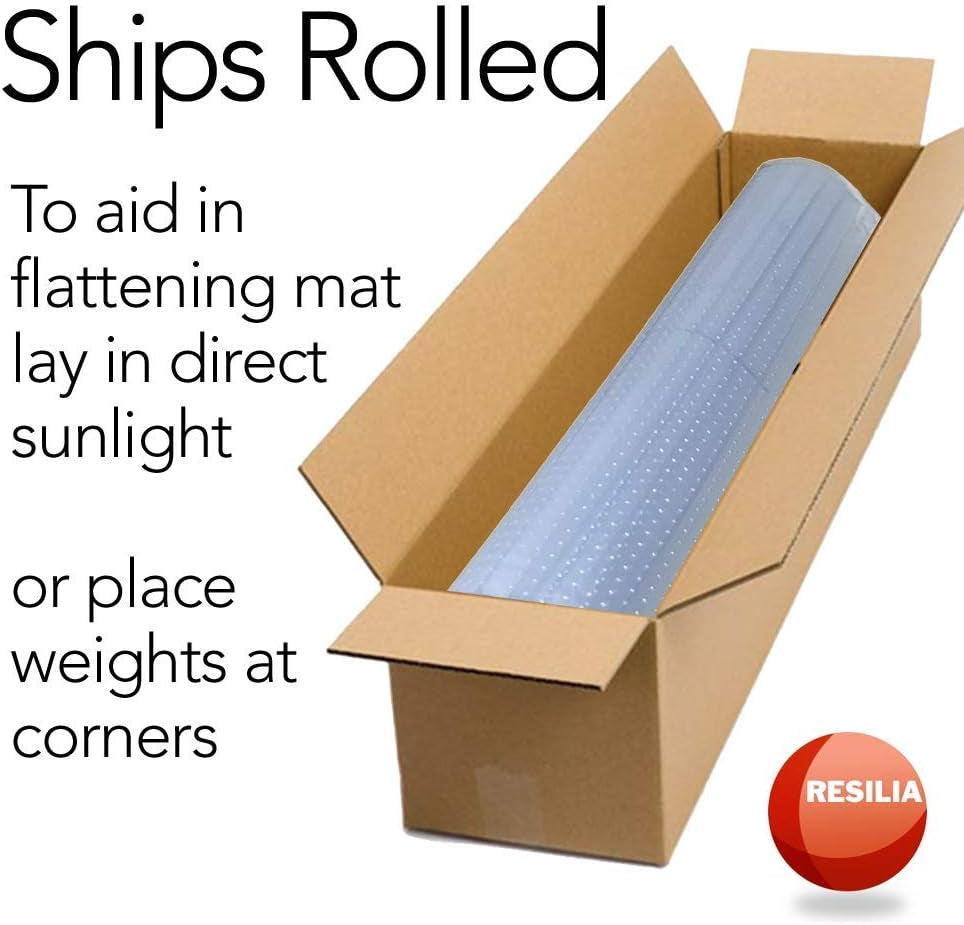 Office Desk Chair Mat with Lip - for Low Pile Carpet (With Grippers) Clear, 36 Inches X 48 Inches, Made in the USA