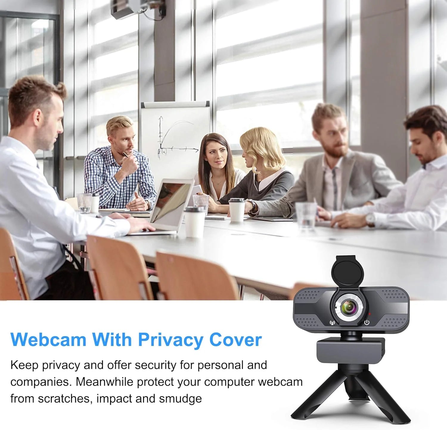 Webcam with Microphone for Desktop,1080P HD USB Webcam for PC Desktop & Laptop,With Privacy Cover&Webcam Tripod, Plug and Play,For Conferencing and Video Calling