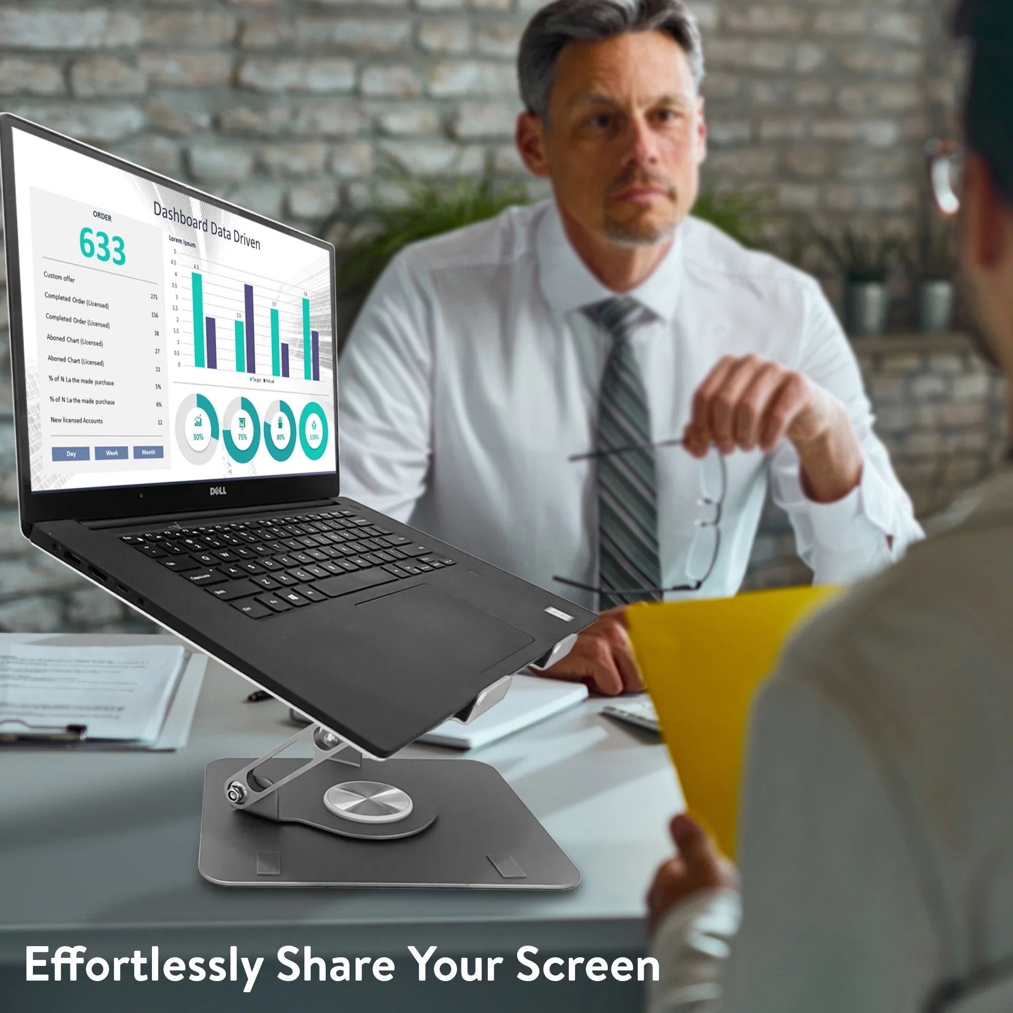 Swivel Laptop Stand for Desk – Adjustable Laptop Stand for Desk 360 Rotation – Raise, Tilt, Rotate, Cool Laptops with This Ergonomic Laptop Riser for Desk Ipad Stand Laptop Cooling Pad (Space Gray)