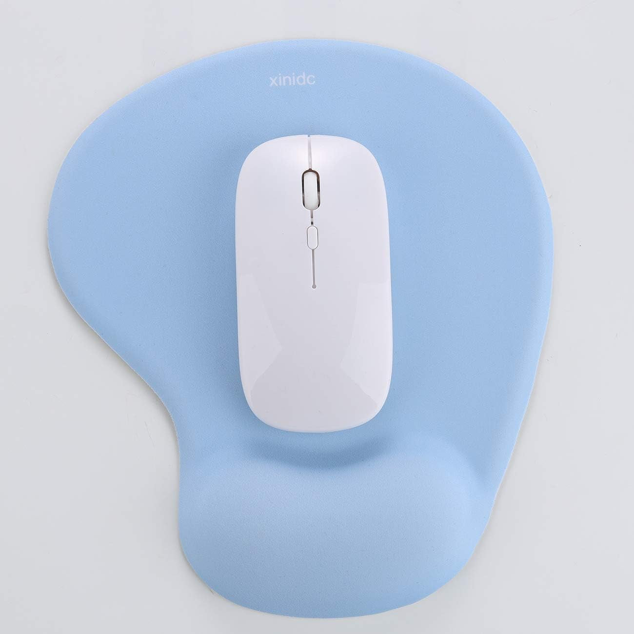 Ergonomic Computer Mouse Pad with Wrist Rest Support, Pain Relief Mouse Pad with Non-Slip PU Base for Home Office Working Studying (Blue)