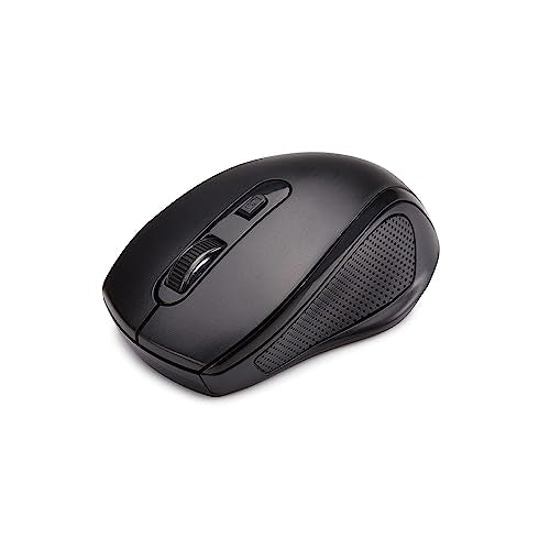 Amazon Basics Ergonomic Wireless Keyboard and Mouse Combo for Comfortable PC and Laptop Use, 2.4 GHz USB, Black