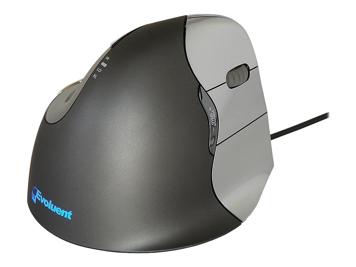 Evoluent – World's Original Vertical Mouse, Wired Ergonomic Mouse for Right Hand, Medium to Large, Helps with Carpal Tunnel and Wrist Strain, Customizable 6 Buttons, 4 Speed Settings, Comfortable Grip