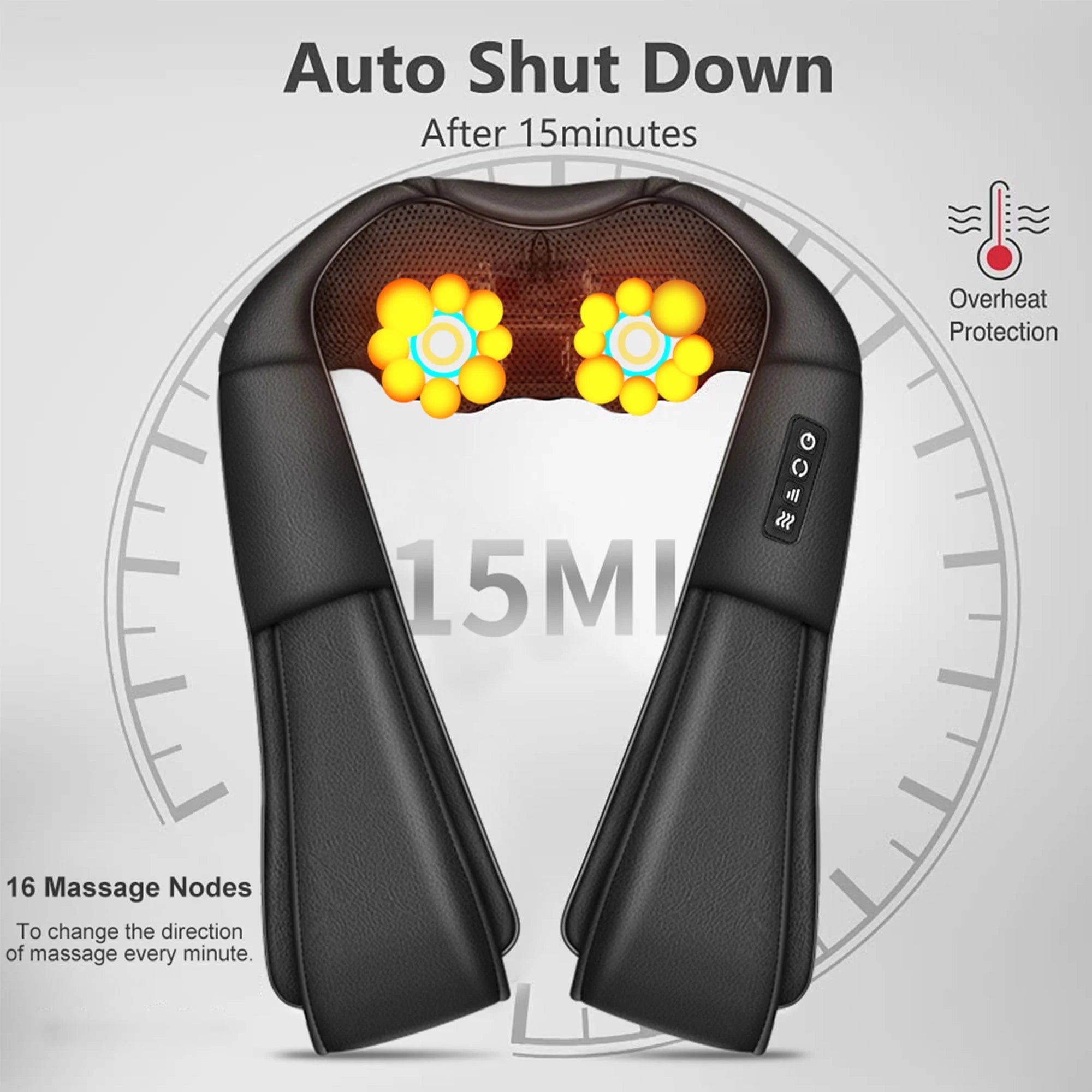 Back and Neck Massager with Heat, Shiatsu Massager Deep Tissue Kneading Massage for Muscle Relax, Office Car Home Use