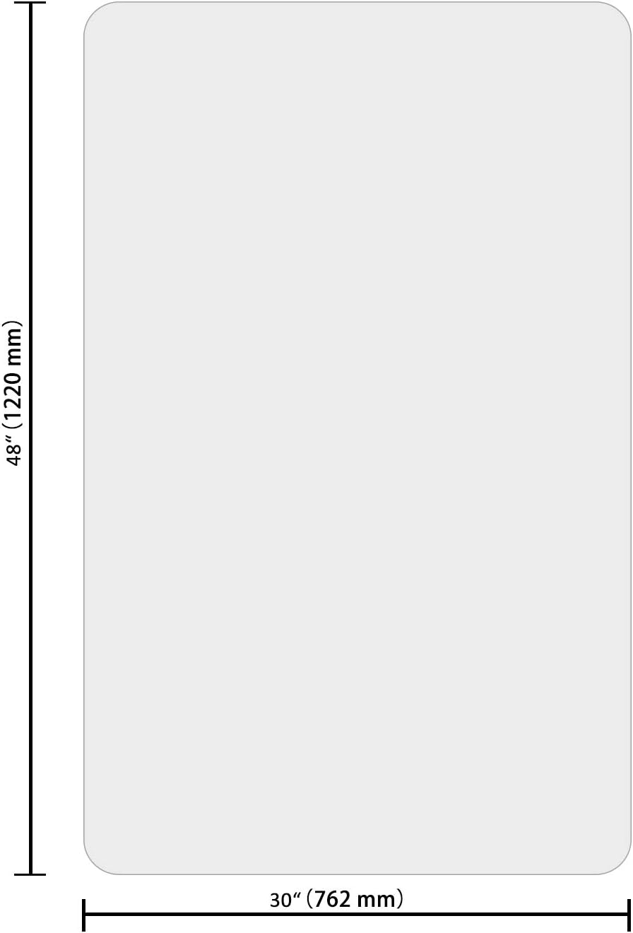 48" x 30" Office Chair Mat for Hardwood Floor - Clear Vinyl Desk Chair Protector with Easy Glide, Flat Without Curling for Home & Office