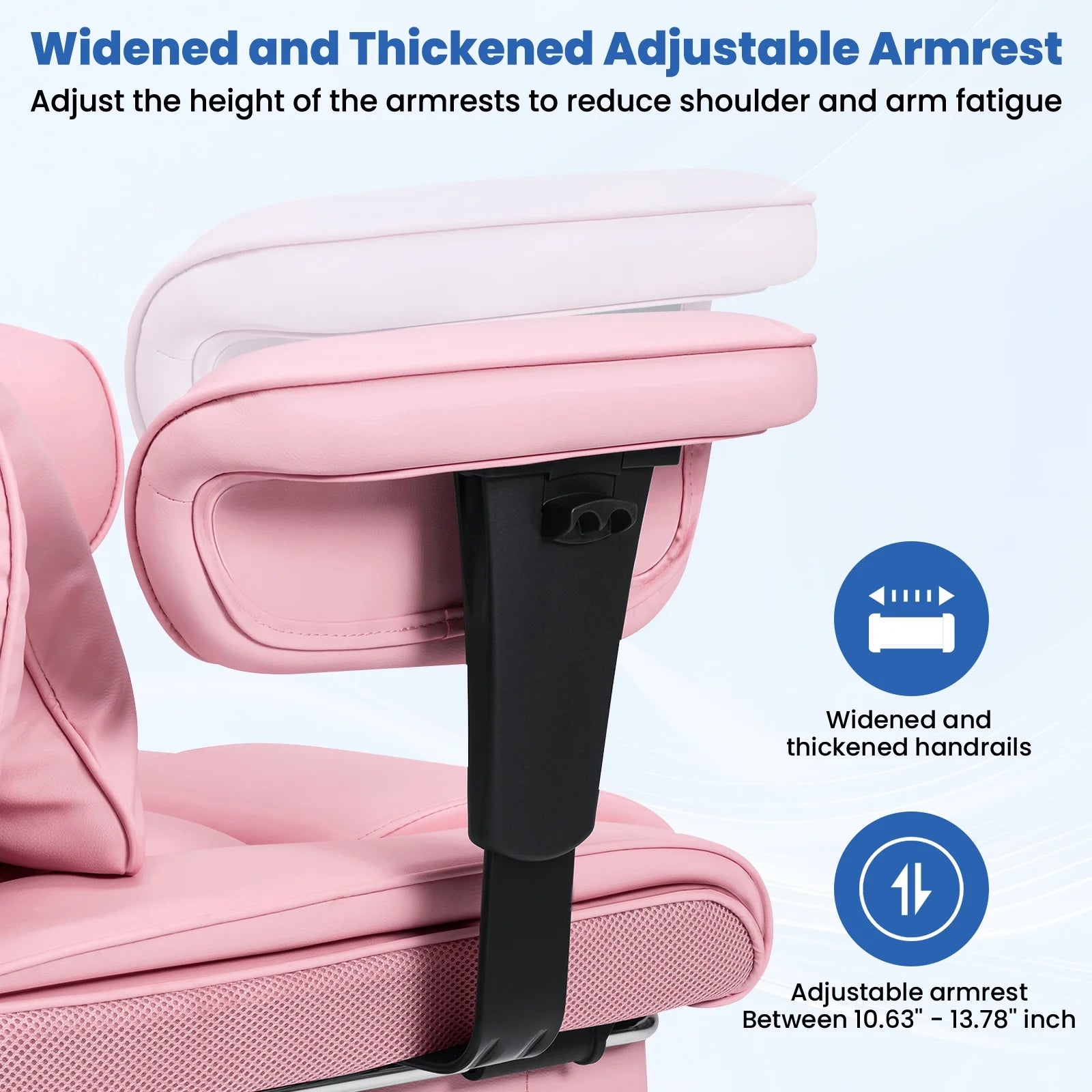 Big and Tall Office Chair 450Lbs, Executive Computer Desk Chair with Massage Ergonomic Leather Chair with Footrest Reclining Desk Office Chair with Lumbar Support for Home Office