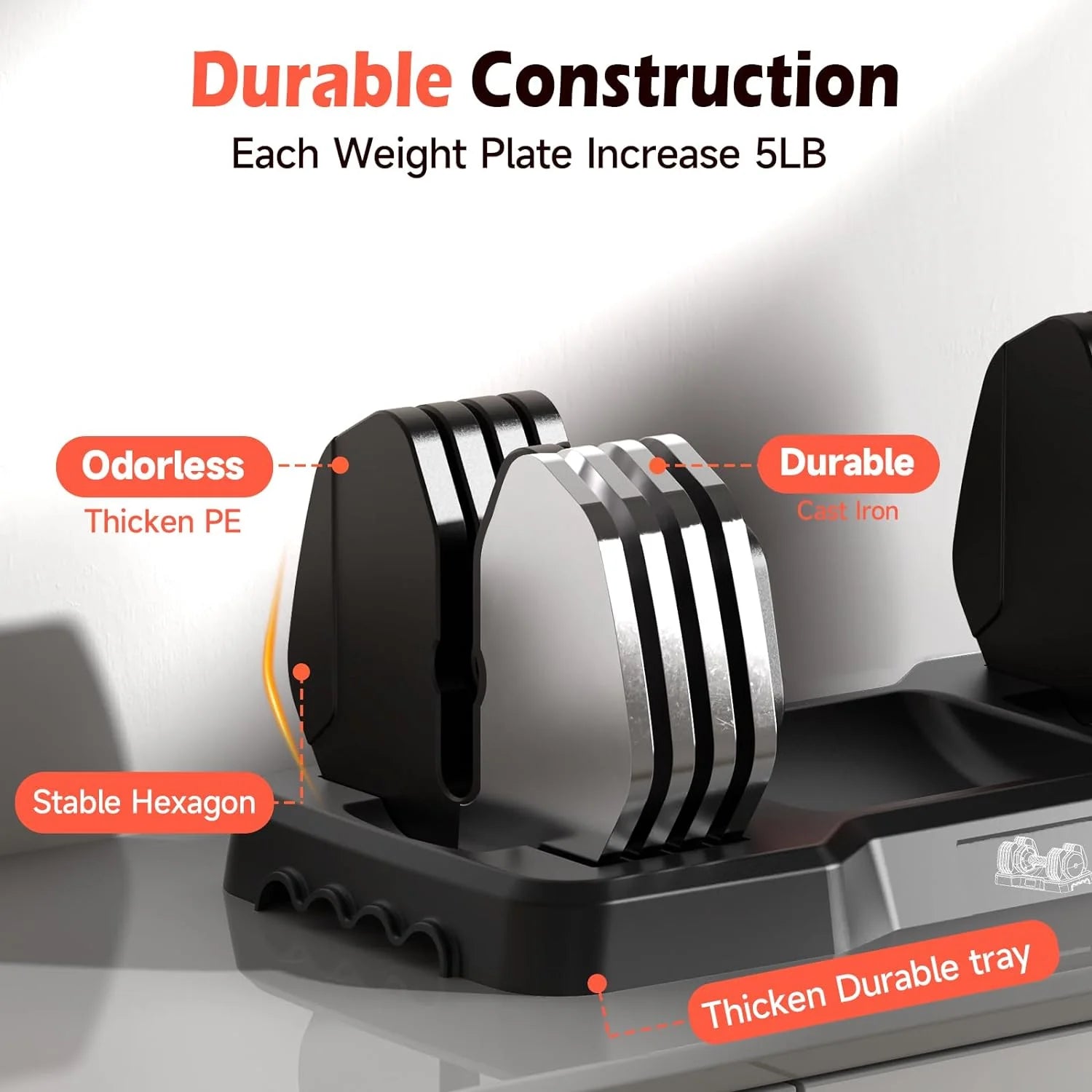 55LB Adjustable Dumbbells Single,15Lb to 55LB Hex Adjustable Dumbbells of 2 Anti-Slip Handle, Suitable for Home Gym Exercise Equipment