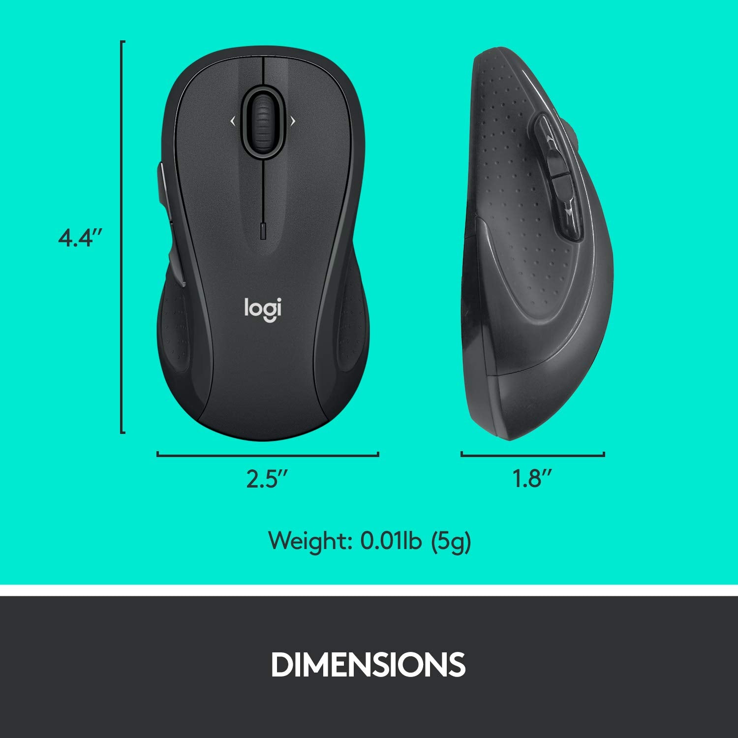 Logitech M510 Wireless Mouse, Mouse for Laptop and PC with USB Unifying Receiver, Programmable Buttons - Graphite