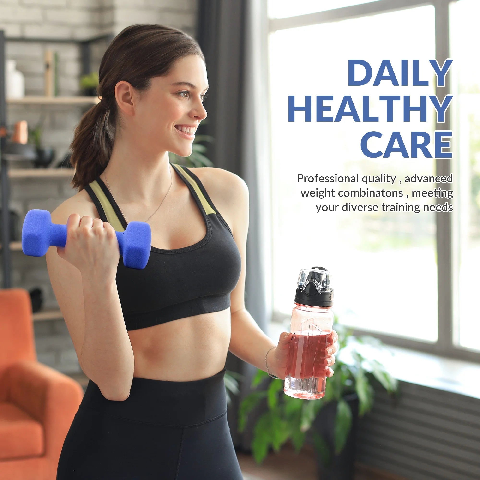 Dumbbell Set with Stand (5Lbs, 8Lbs, 12Lbs Set)