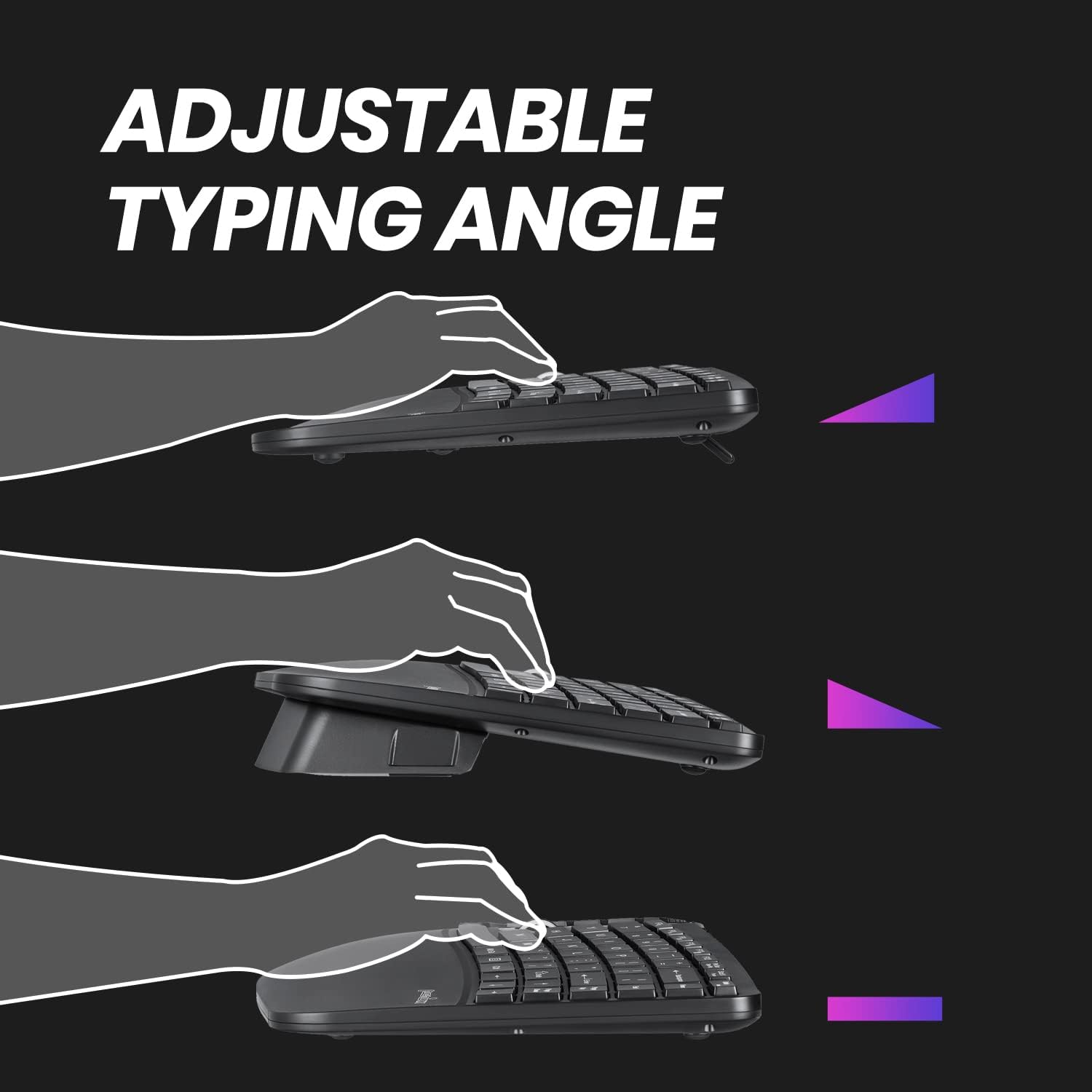 Perixx Wireless Ergonomic Keyboard, Vertical Mouse & Keypad Combo