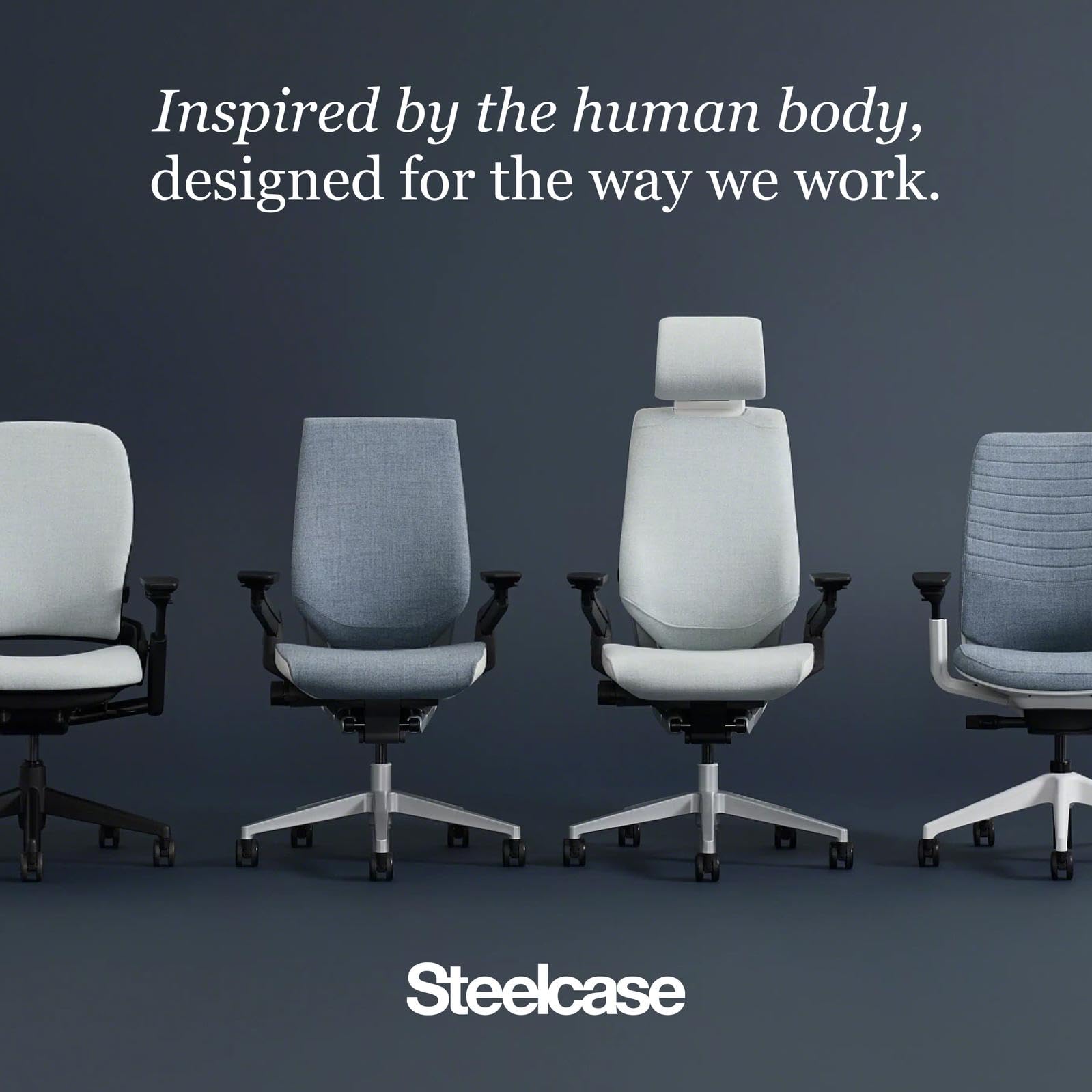 Steelcase Series 1 Office Chair - Ergonomic Work Chair with Wheels for Carpet - Helps Support Productivity - Weight-Activated Controls, Back & Arm Support - Easy Assembly - Graphite