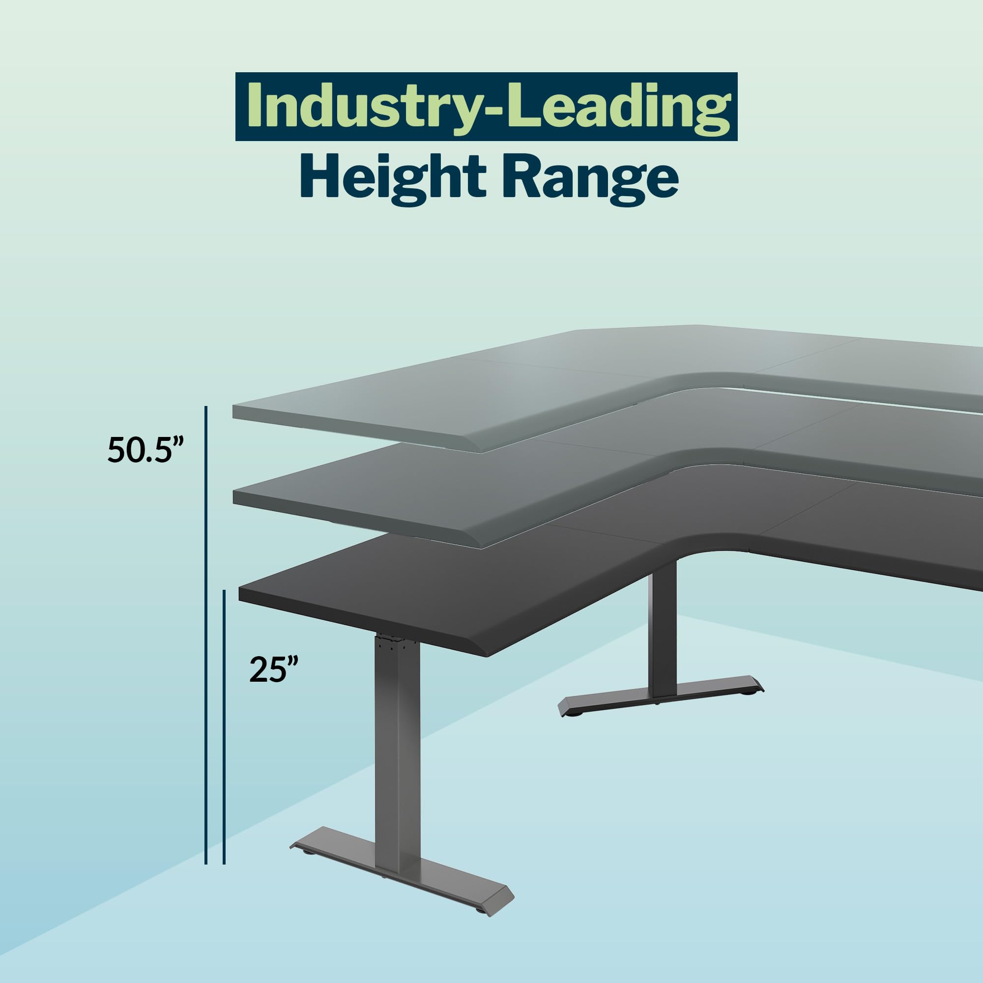 Vari ComfortEdge 80x60 L-Shape Electric Standing Desk – Height Adjustable Sit-Stand VariDesk for Corner Office with Reversible Left/Right Design + Black Laminate Top/Slate Legs (Ships in 3 Boxes)