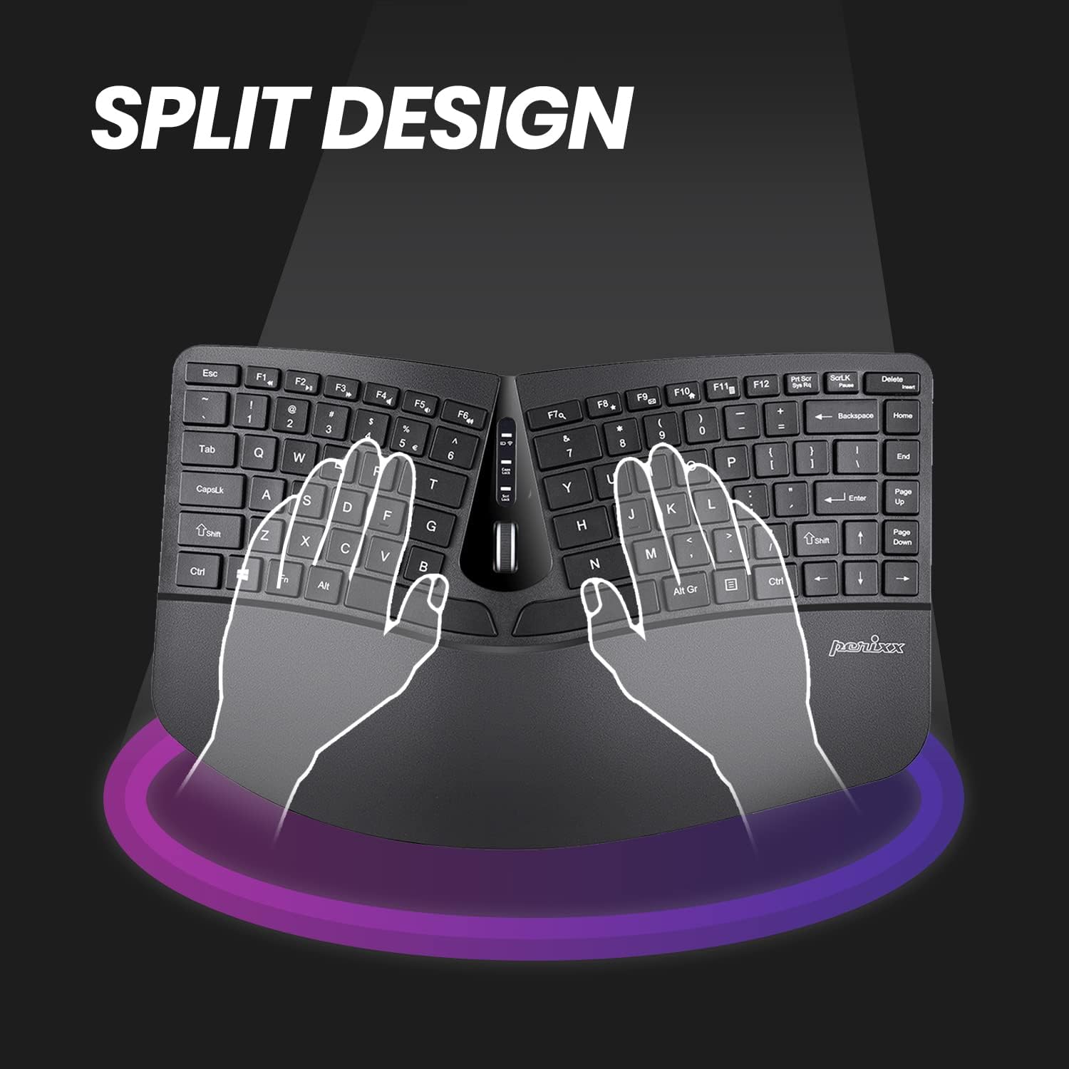 Perixx Wireless Ergonomic Keyboard, Vertical Mouse & Keypad Combo
