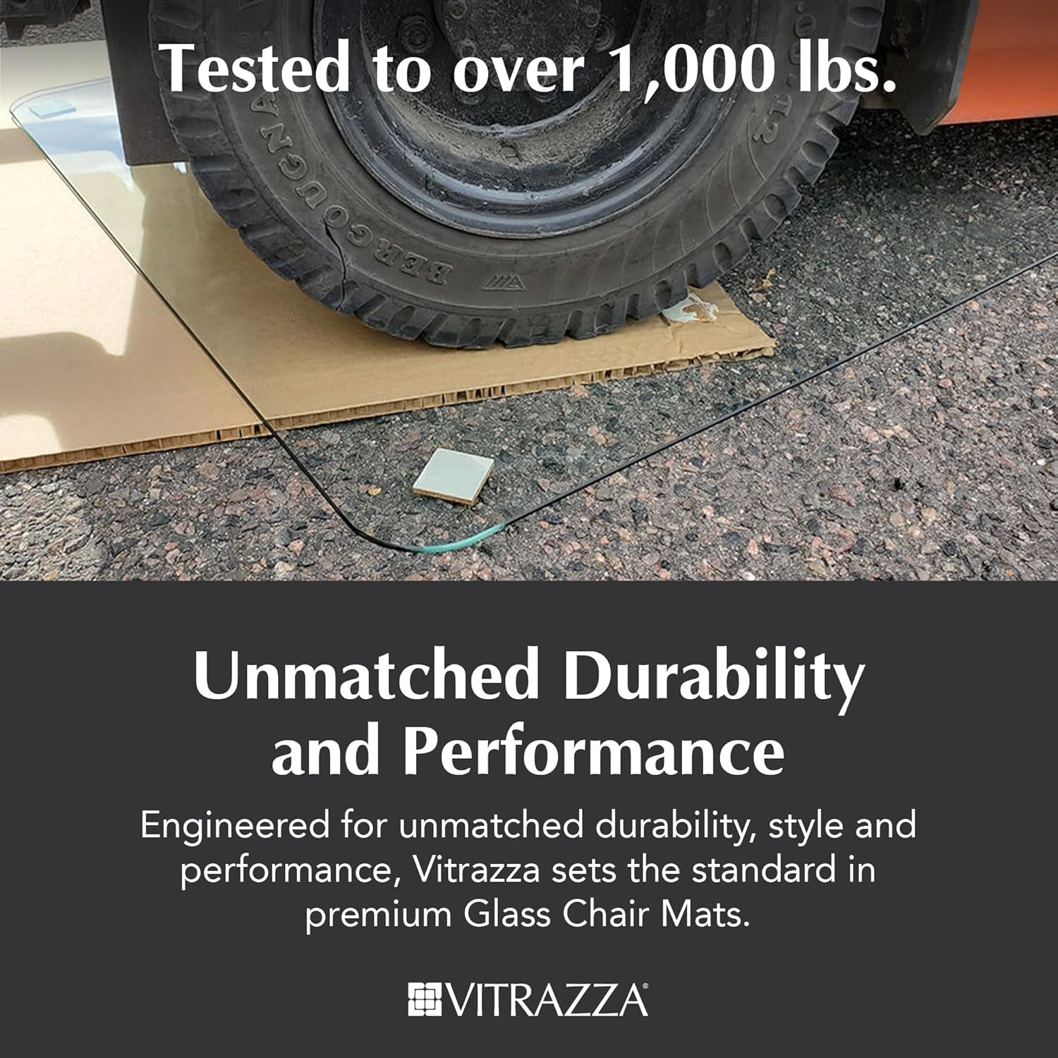 Glass Office Chair Mat – 36” X 48” Desk Mat with Clear Safety Glass/Creates Smooth, Easy Glide/Protects against Carpet Imprints/Perfect for Home and Office Spaces (Chiaro Standard Clear)