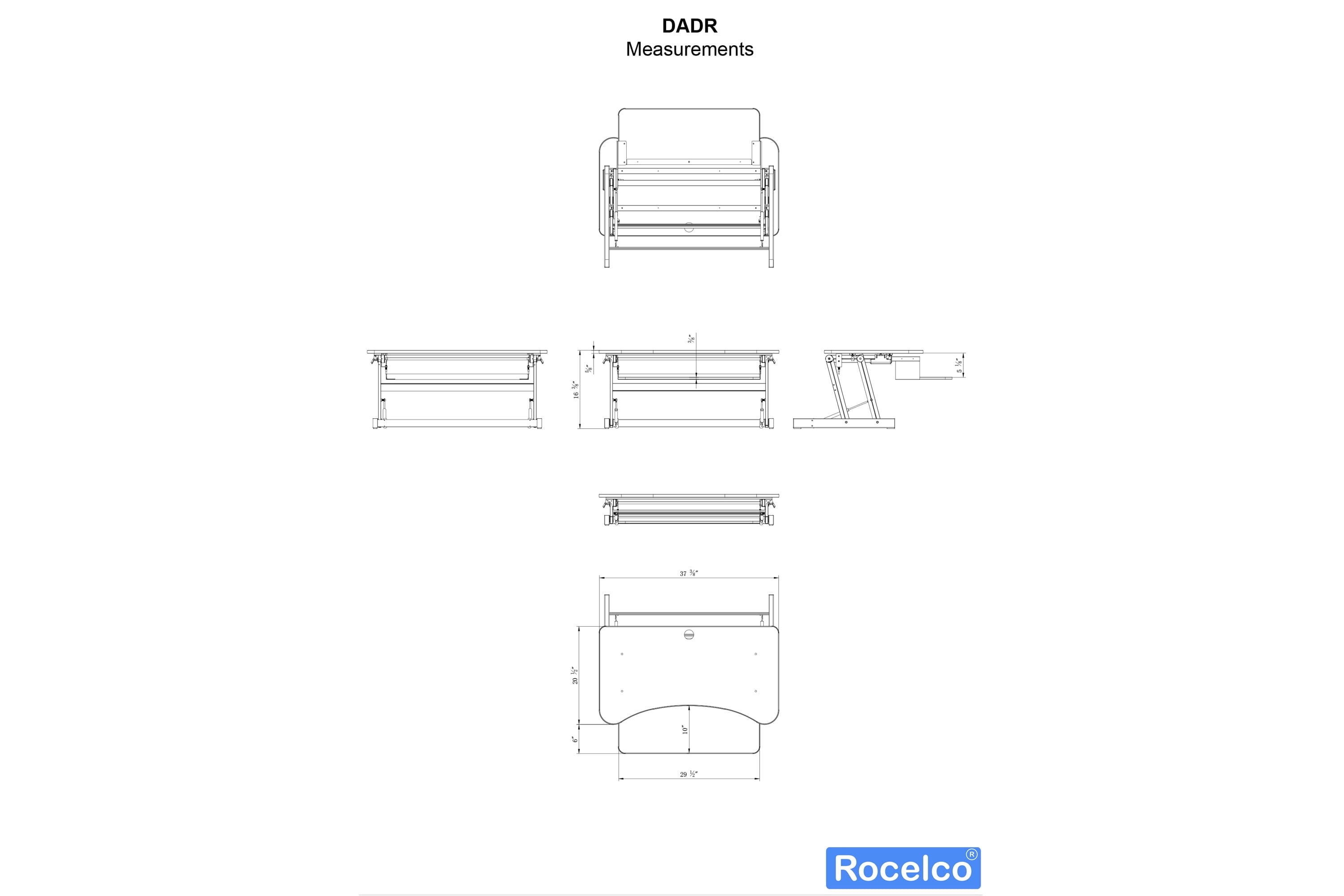 37.5" Deluxe Height Adjustable Standing Desk Converter with Dual Monitor Mount BUNDLE | Quick Sit Stand up Computer Workstation Riser | Large Retractable Keyboard Tray | Black (R DADRB-DM2)