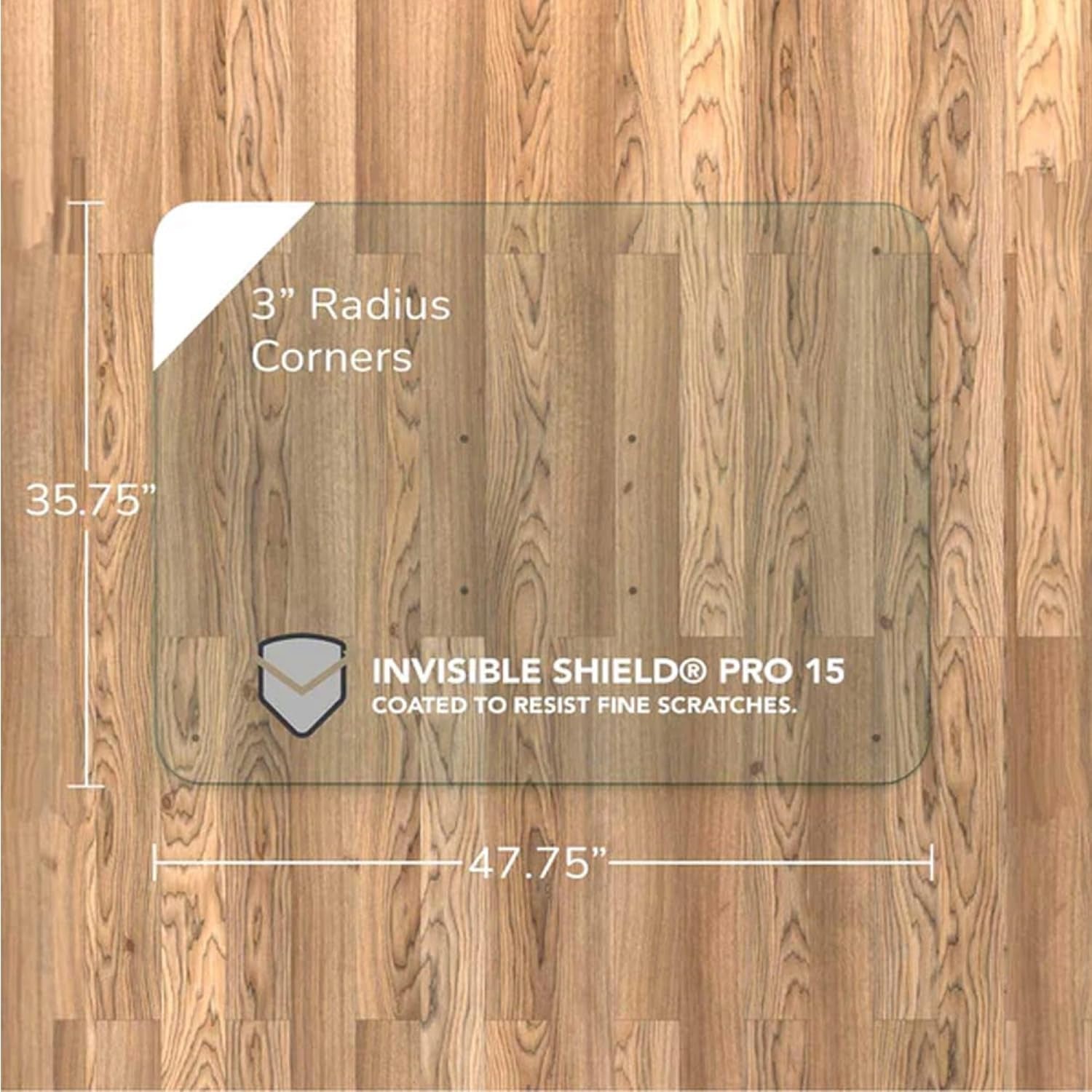 Glass Office Chair Mat – 36” X 48” Desk Mat with Clear Safety Glass/Creates Smooth, Easy Glide/Protects against Carpet Imprints/Perfect for Home and Office Spaces (Chiaro Standard Clear)