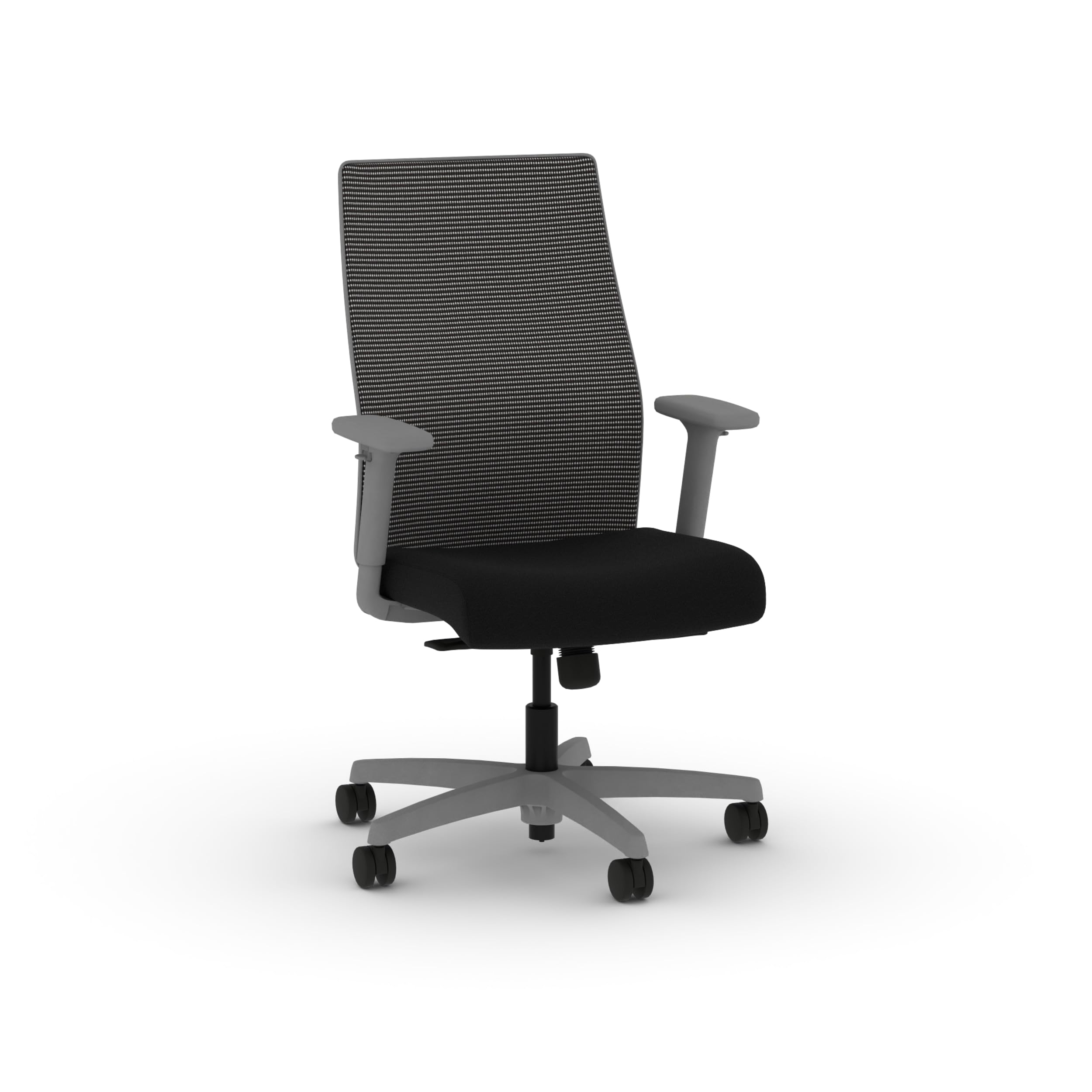 HON Ignition 2.0 Mid Back Task Chair, Standard Synchro-Tilt Control, Office Chair with Lumbar Support, Height and Width Adjustable Arms, Titanium Frame, Black