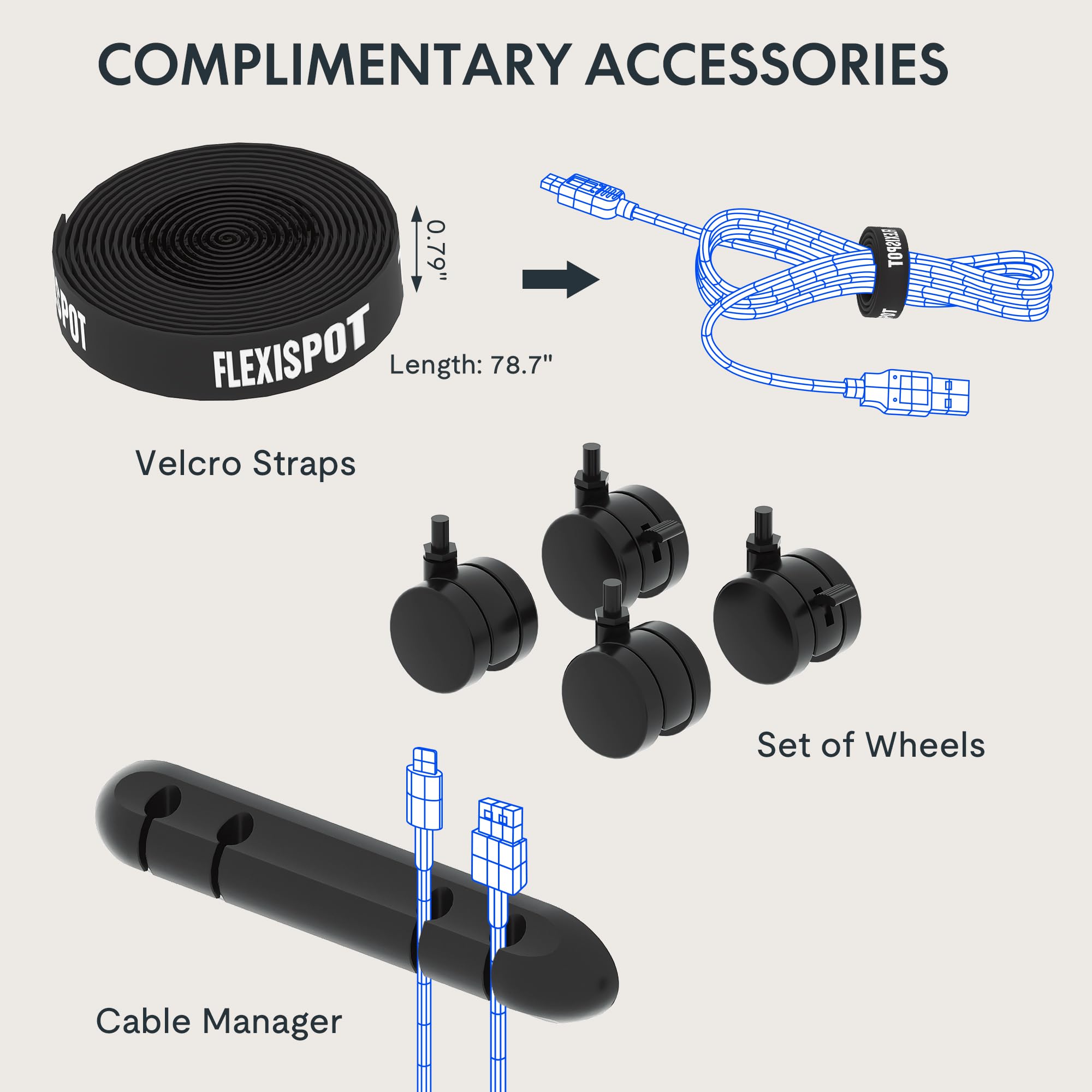 FLEXISPOT E6 MAX Dual Motor 55x28 Inch 3-Stage Heavy Duty Standing Desk, 330lbs Weight Capacity, Height Adjustable Desk w/Cable Management & Wheels (Seamless Special Walnut Desktop + Black Frame)