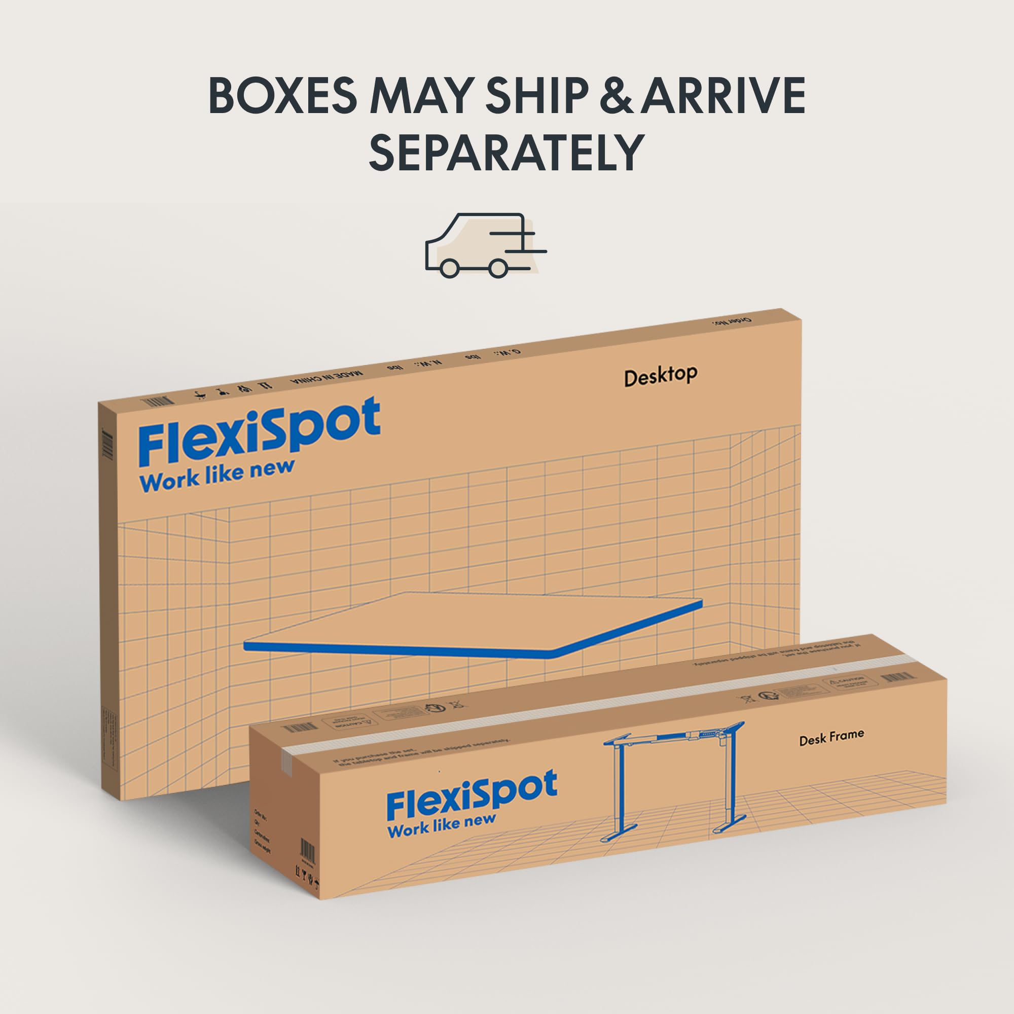 FLEXISPOT EN2 Whole-Piece Standing Desk with Clamp Power Strip, 55 x 28 Electric Stand Up Height Adjustable Desk with Cable Management (Black Frame + 55" Rustic Brown Desktop, 2 Packages)