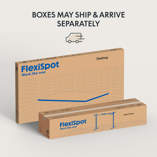 FLEXISPOT EN2 Whole-Piece Standing Desk with Clamp Power Strip, 55 x 28 Electric Stand Up Height Adjustable Desk with Cable Management (Black Frame + 55" Rustic Brown Desktop, 2 Packages)