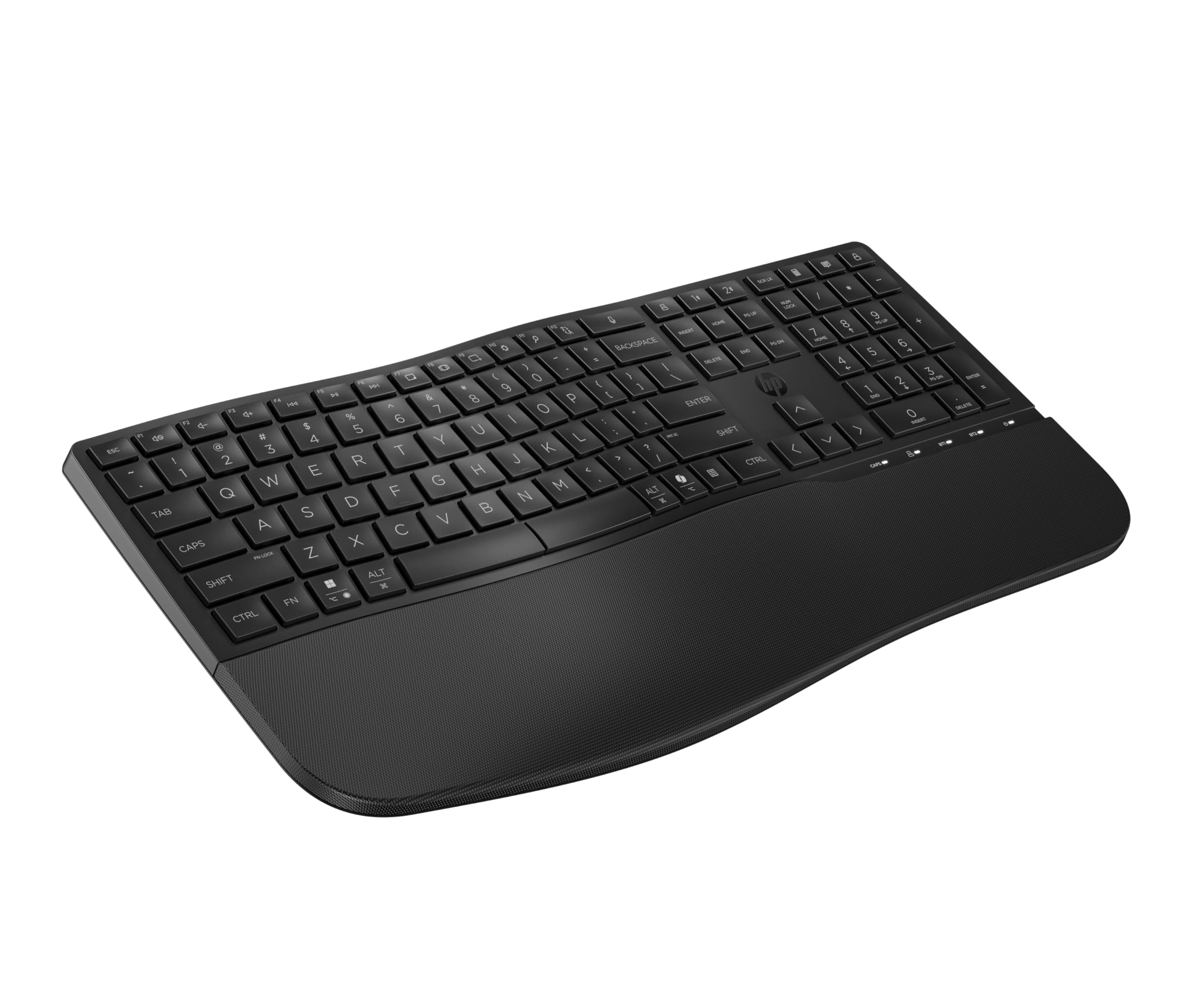 HP 680 Comfort Dual-Mode Keyboard, Microsoft Copilot, Adjustable, HP Unifying Dongle, 2.4G Bluetooth, Black, 8T6L8AA