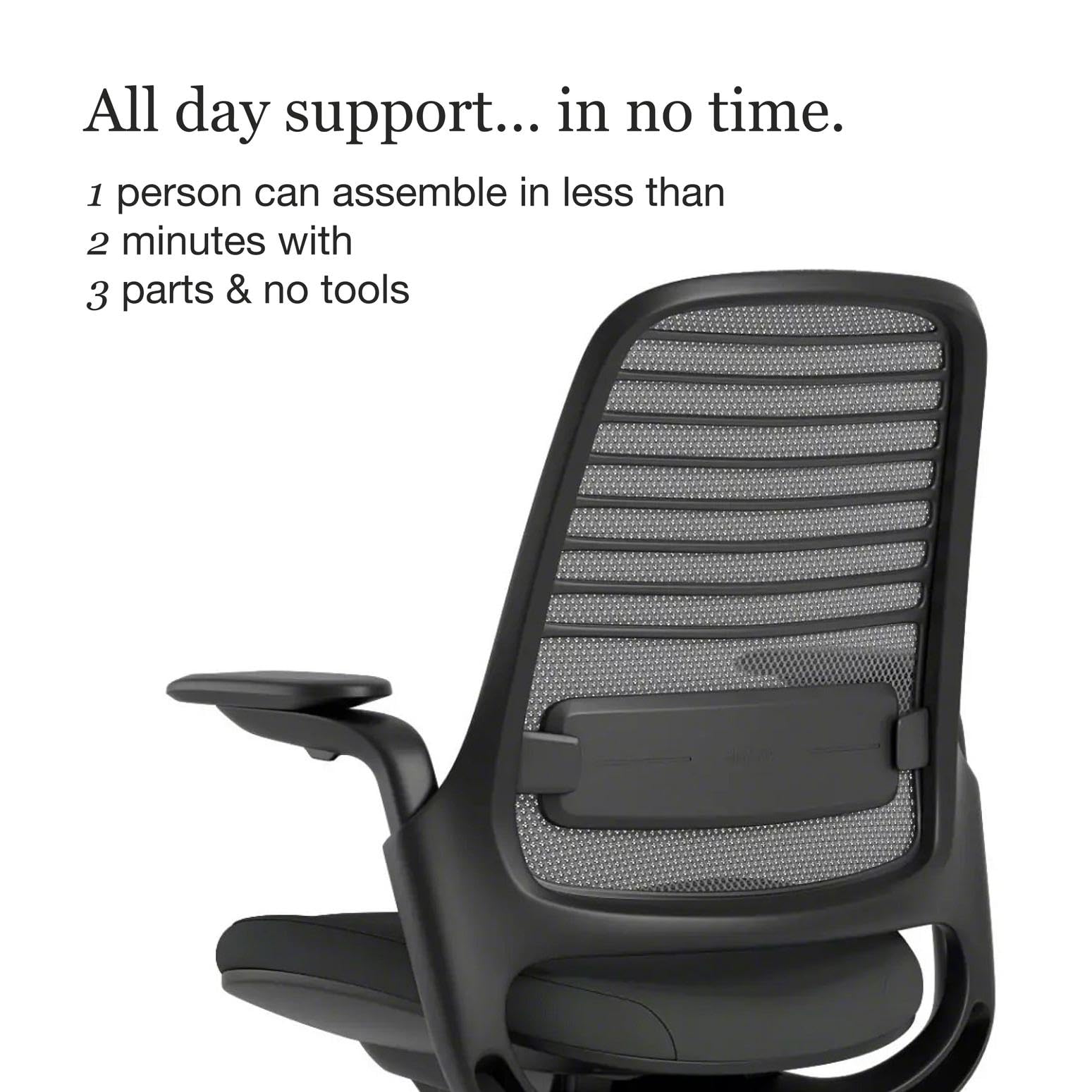 Steelcase Series 1 Office Chair - Ergonomic Work Chair with Wheels for Carpet - Helps Support Productivity - Weight-Activated Controls, Back & Arm Support - Easy Assembly - Graphite