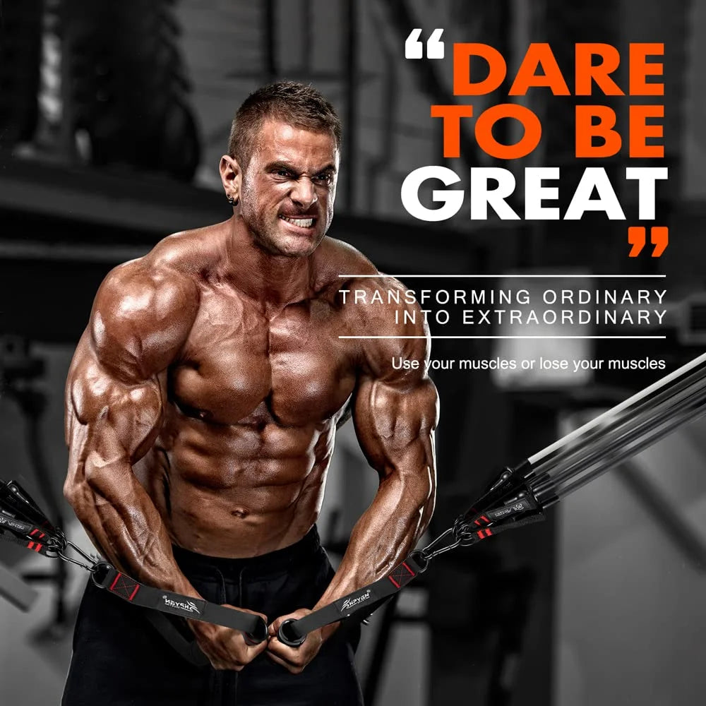 Resistance Bands Set, 200Lb  5 Tube Fitness Bands for Muscle Training