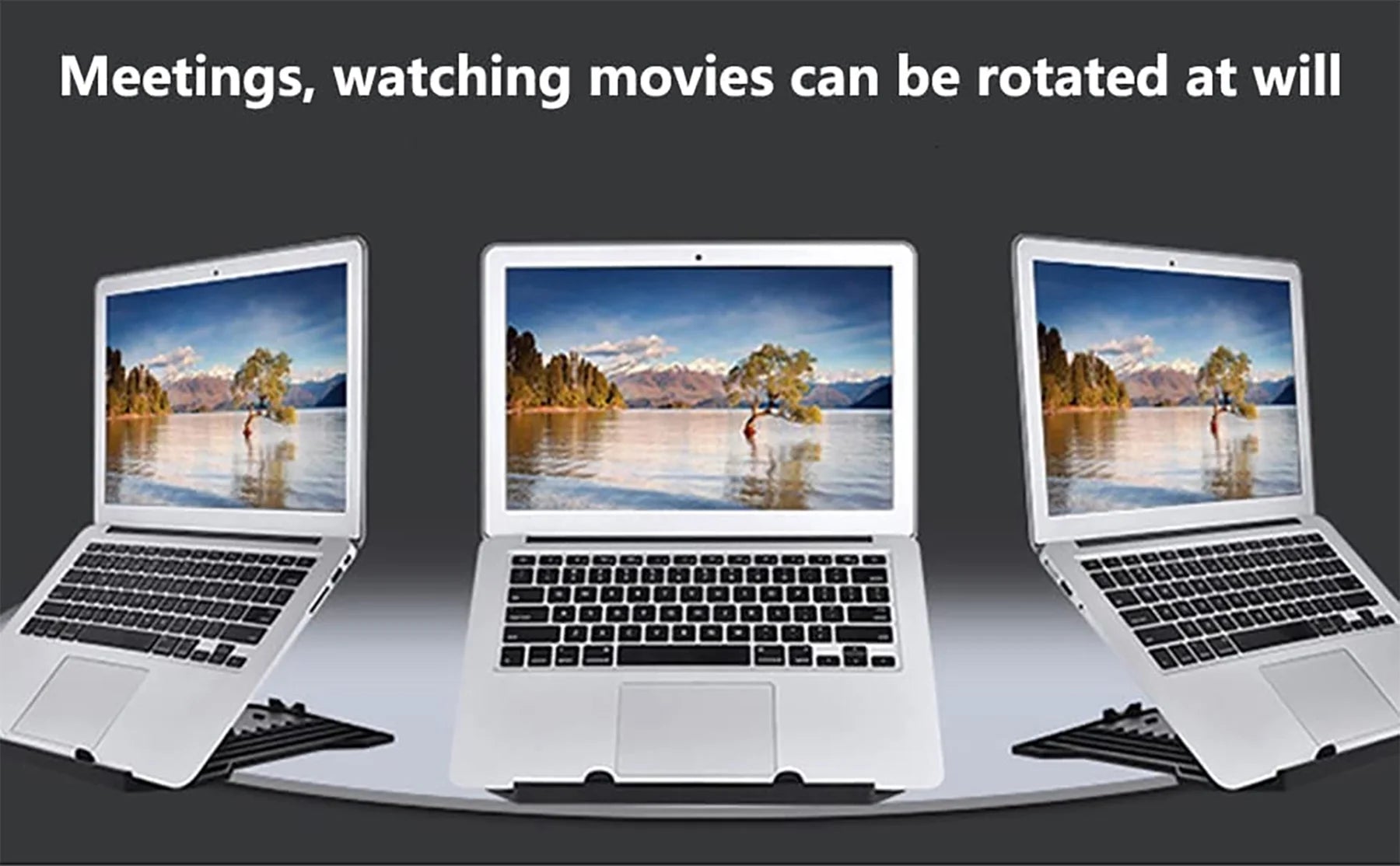 Rotatable  for 10-17" Laptops, Adjustable Height Laptop Riser for Desk, Portable Computer Stands Swivel Laptop Support with Phone Stand, Notebook Mount Holder Macbook Air Pro Lift