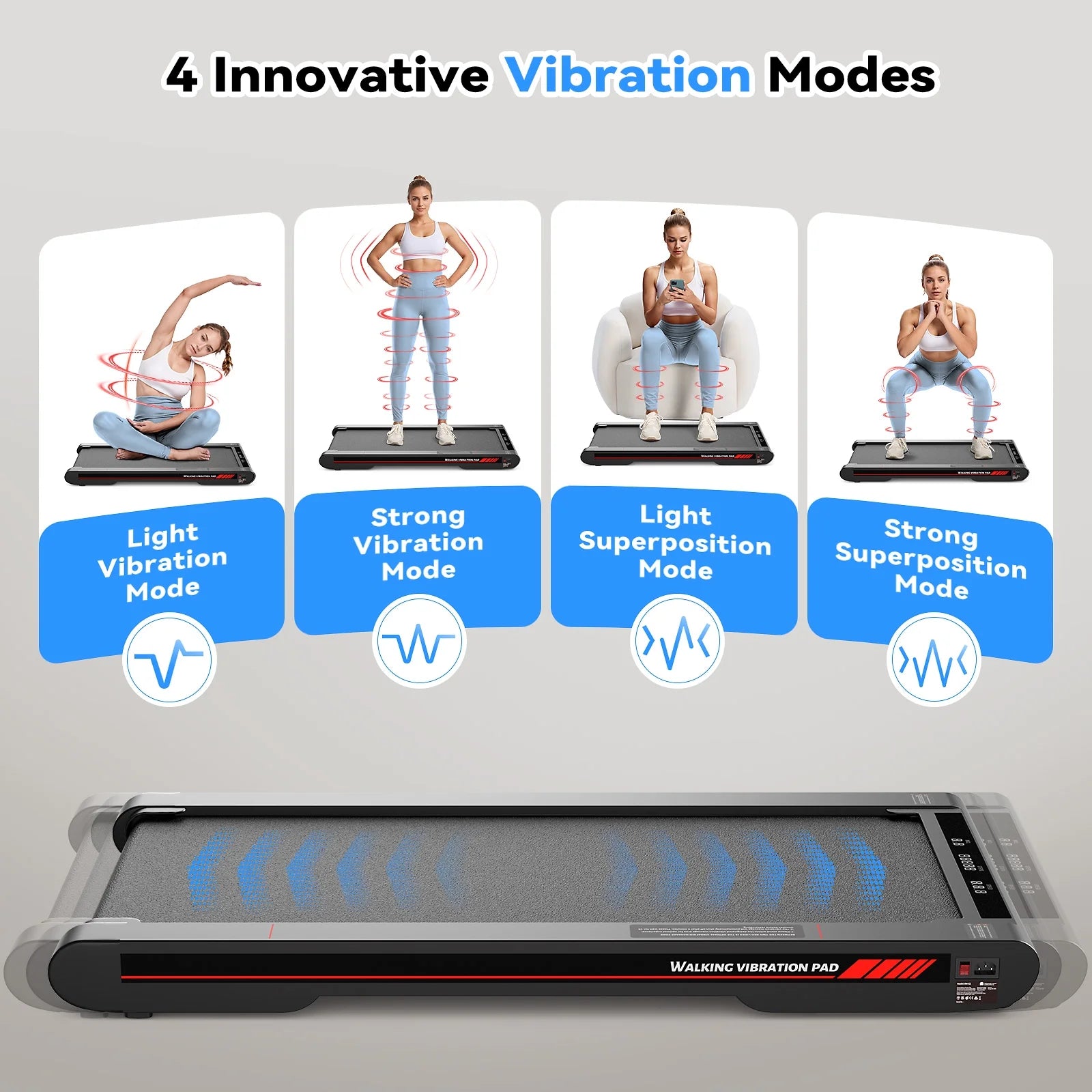 Walking Vibration Pad with Manual Incline Remote/App Comtrol,Under Desk Treadmill for Home