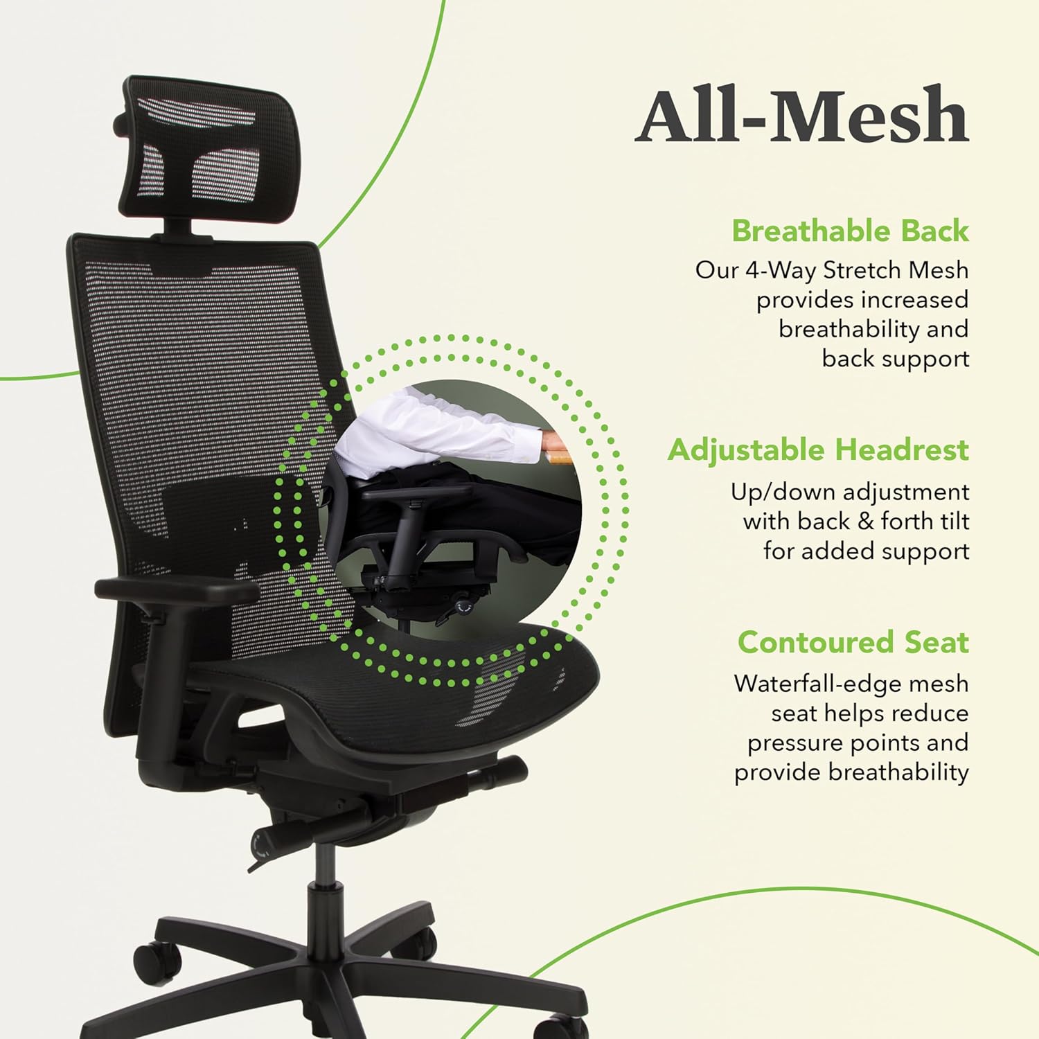 HON Ignition 2.0 Ergonomic Office Chair with Headrest, Adjustable Tilt, Swivel Wheels, Comfy for Long Hours, Home Office Desk Chairs