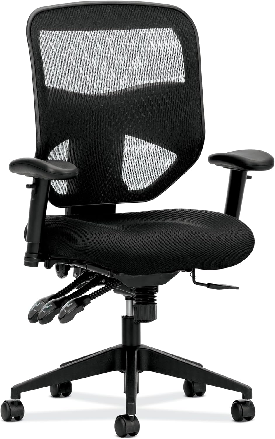HON Prominent Mesh Ergonomic Office Chair with Adjustable Arms, Back Support, 360° Swivel Task Chair for Computers, Desk, Home Office, ASynchro-Tilt Recline
