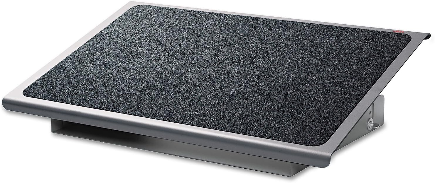 3M Foot Rest, Height and Tilt Adjustable, 22" Extra Wide Platform with Safety-Walk Slip Resistant Surface Provides Ample Room for Both Feet, Heavy Duty Steel Construction
