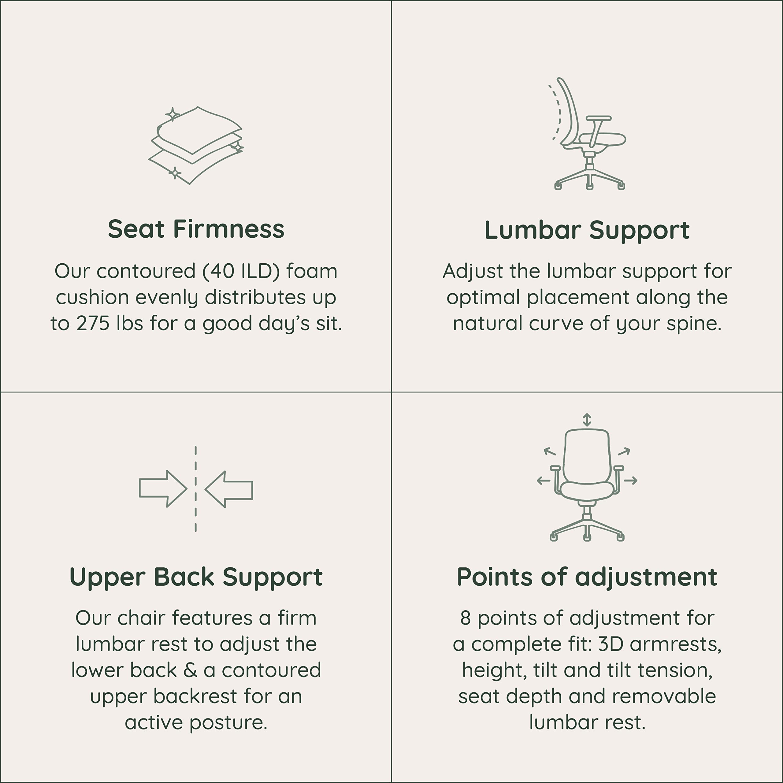 Branch Ergonomic Chair - A Versatile Desk Chair with Adjustable Lumbar Support, Breathable Mesh Backrest, and Smooth Wheels - Experience Optimal Comfort and Support - Black