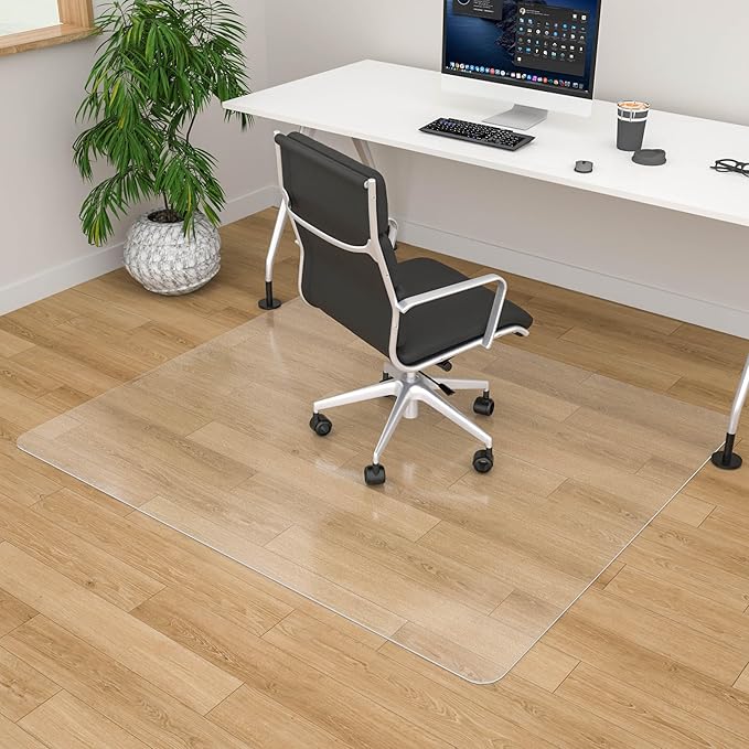 Large 45" x 53" Office Chair Mat for Hardwood Floor - Clear Floor Protector with Easy Glide for Home & Office