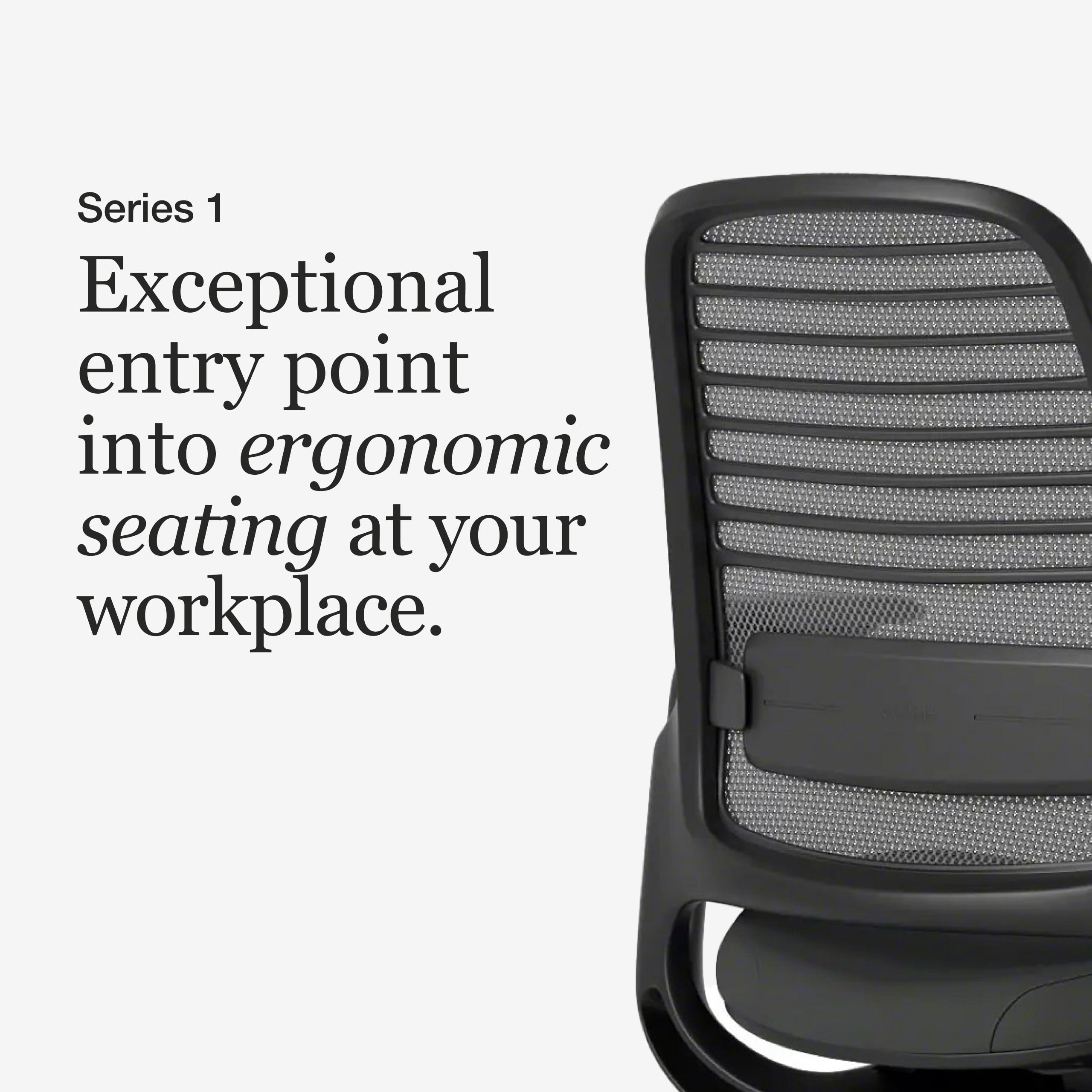 Steelcase Series 1 Office Chair - Ergonomic Work Chair with Wheels for Carpet - Helps Support Productivity - Weight-Activated Controls, Back & Arm Support - Easy Assembly - Graphite